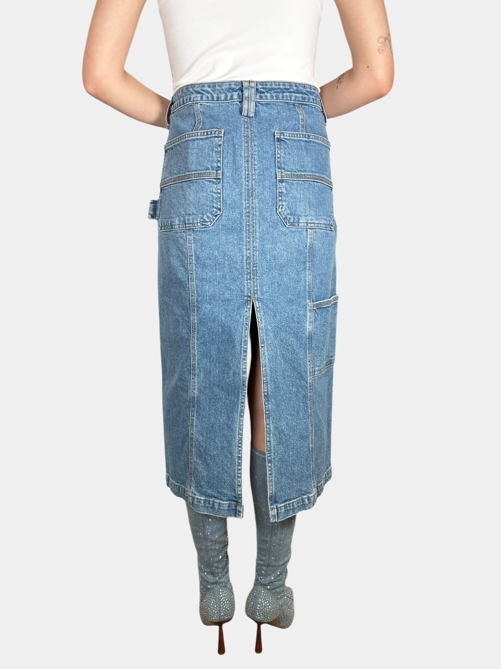 Denim Carpenter Skirt