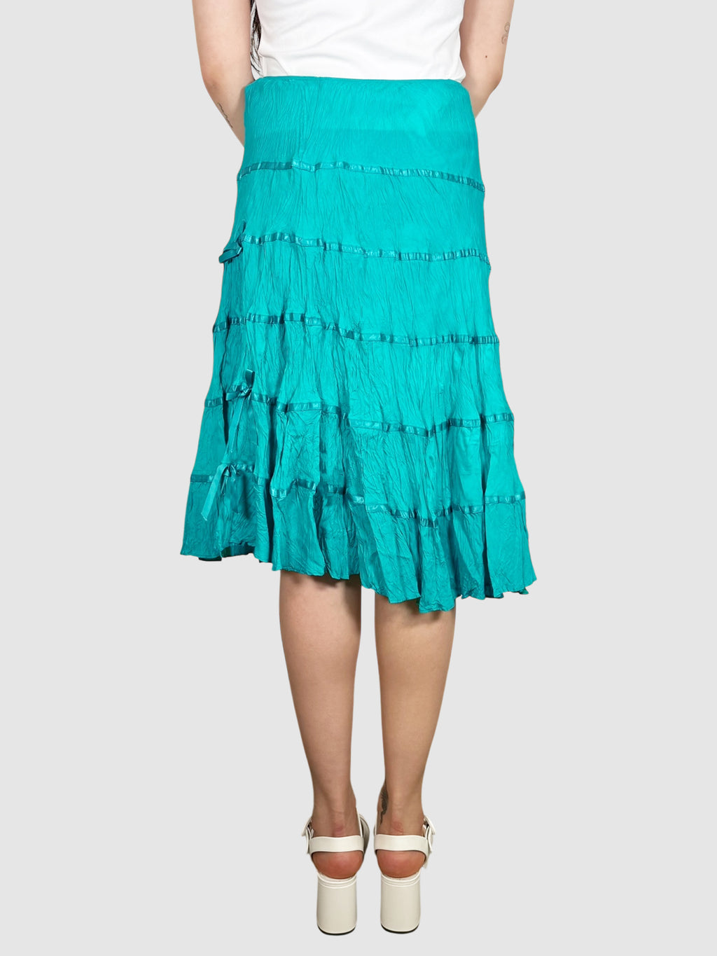 Crinkled Satin Skirt