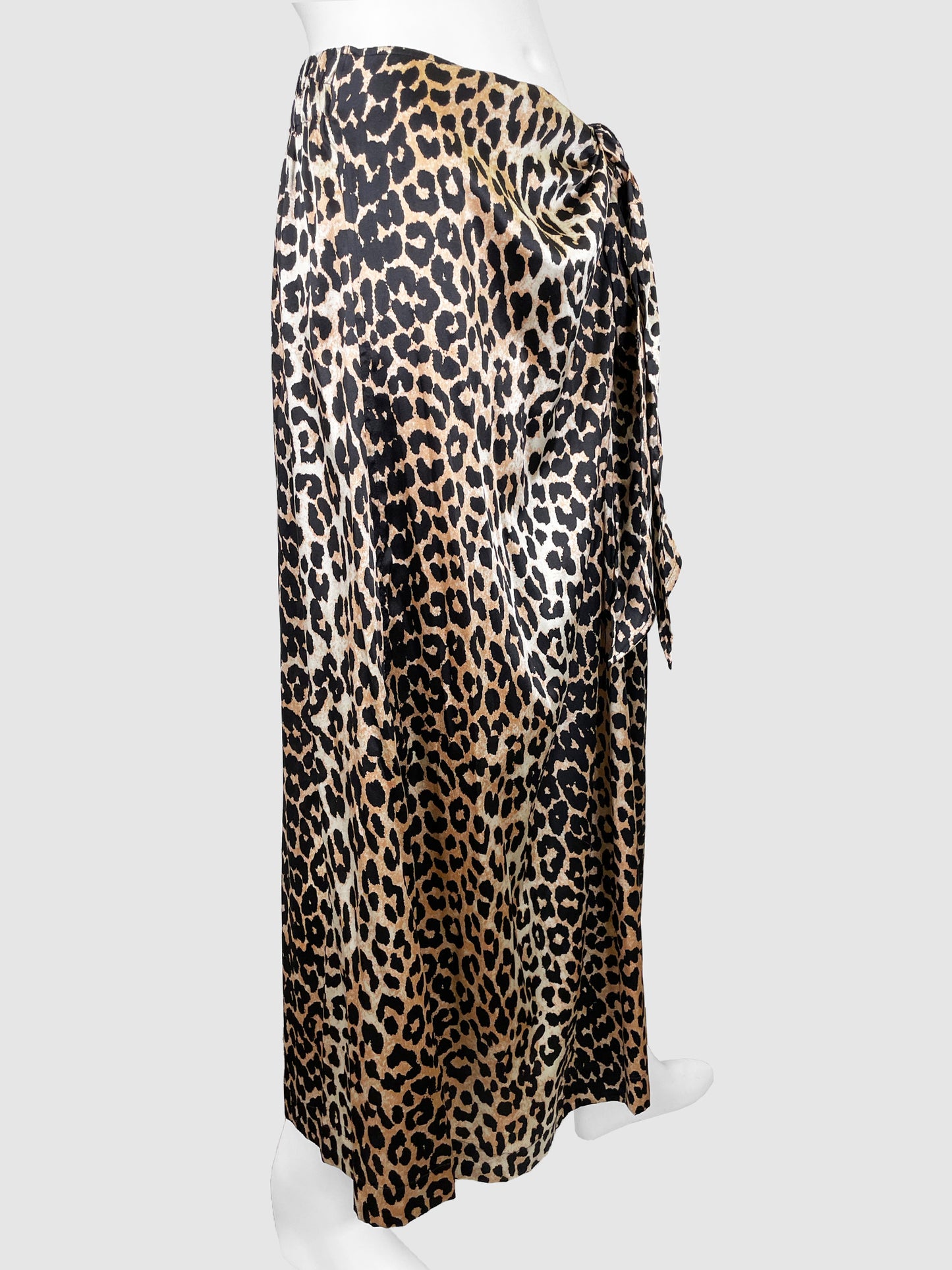 Ganni Leopard Print Maxi Skirt - Size 42