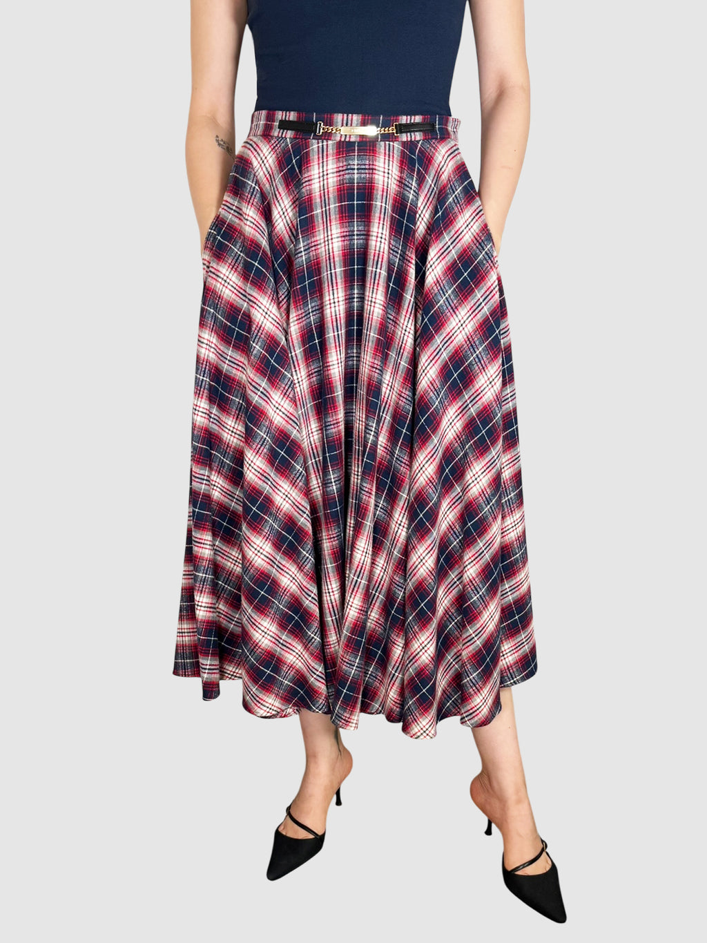 Plaid Midi Skirt