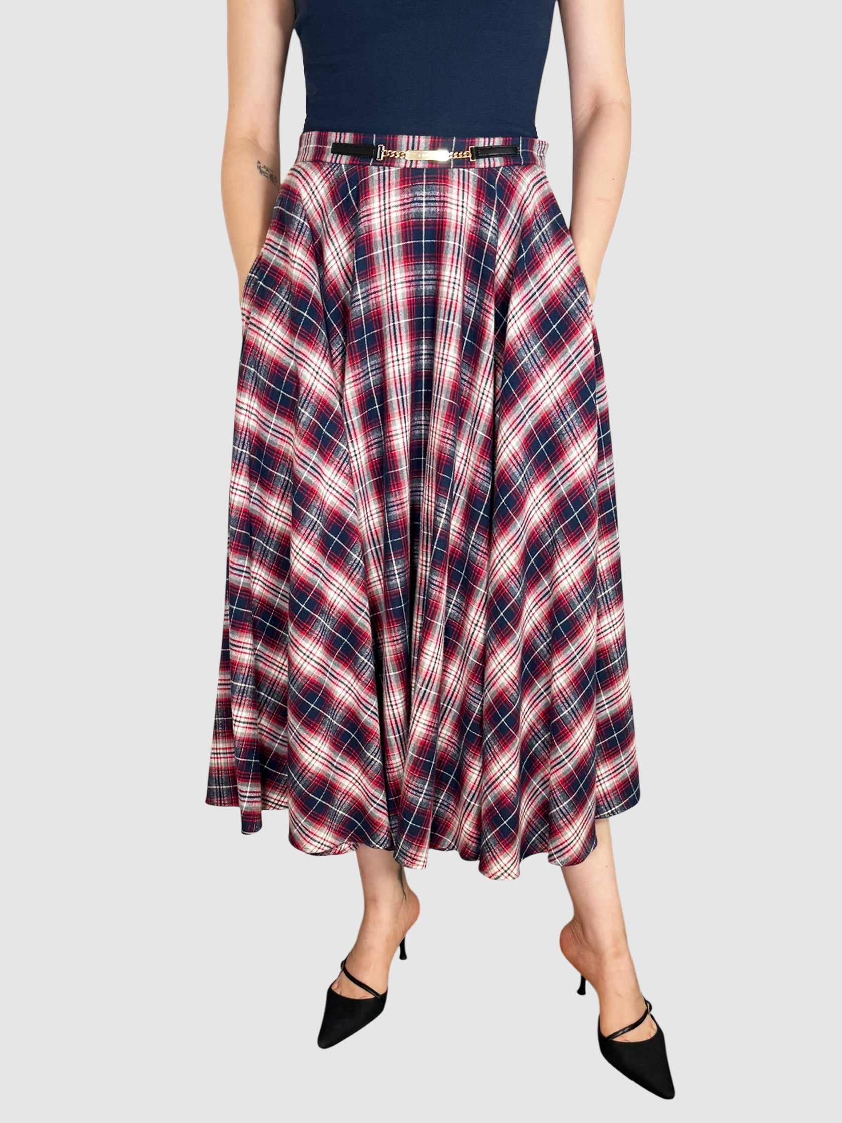 Plaid Midi Skirt