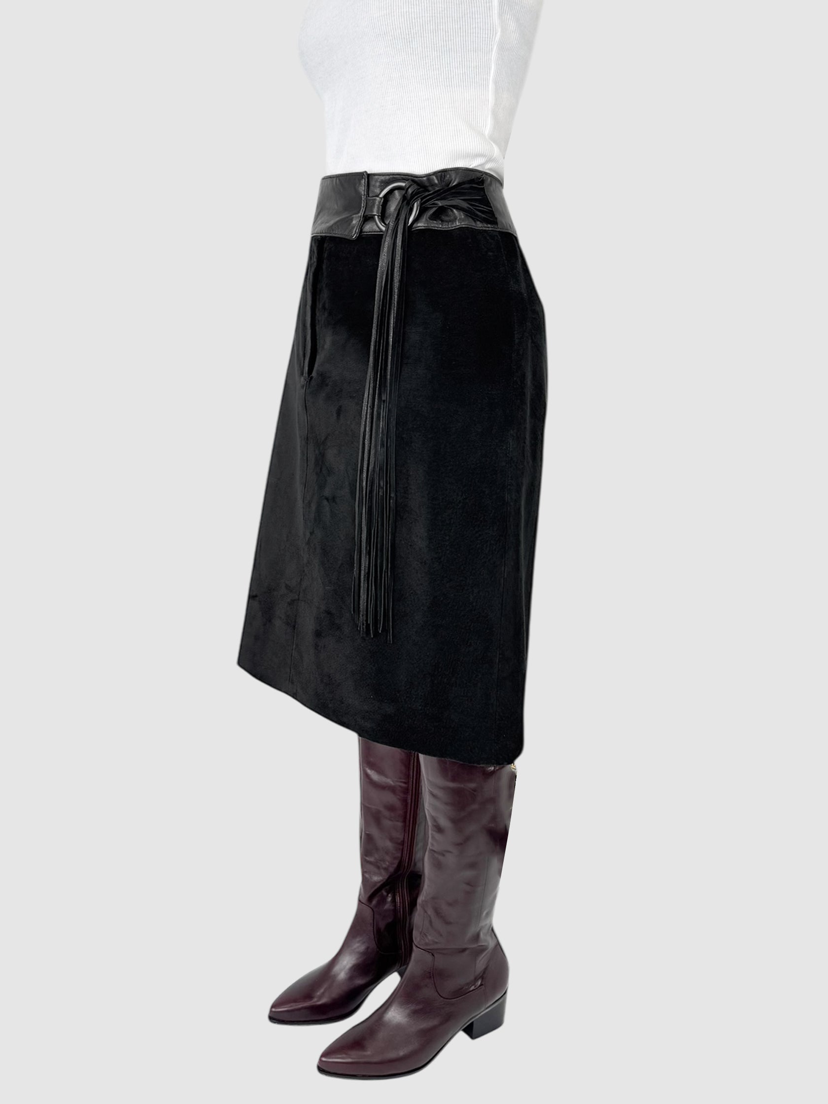 Belted Suede Skirt