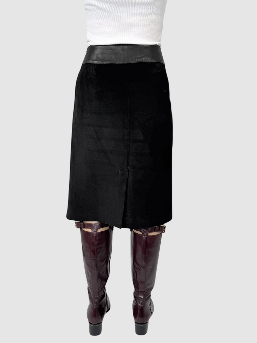 Belted Suede Skirt