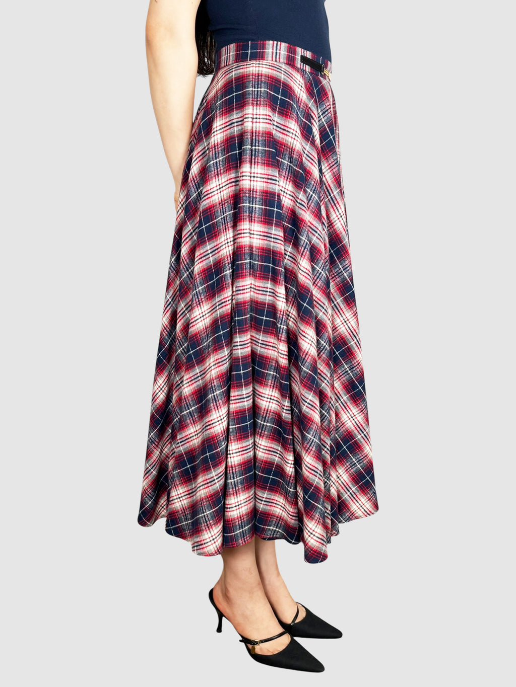Plaid Midi Skirt