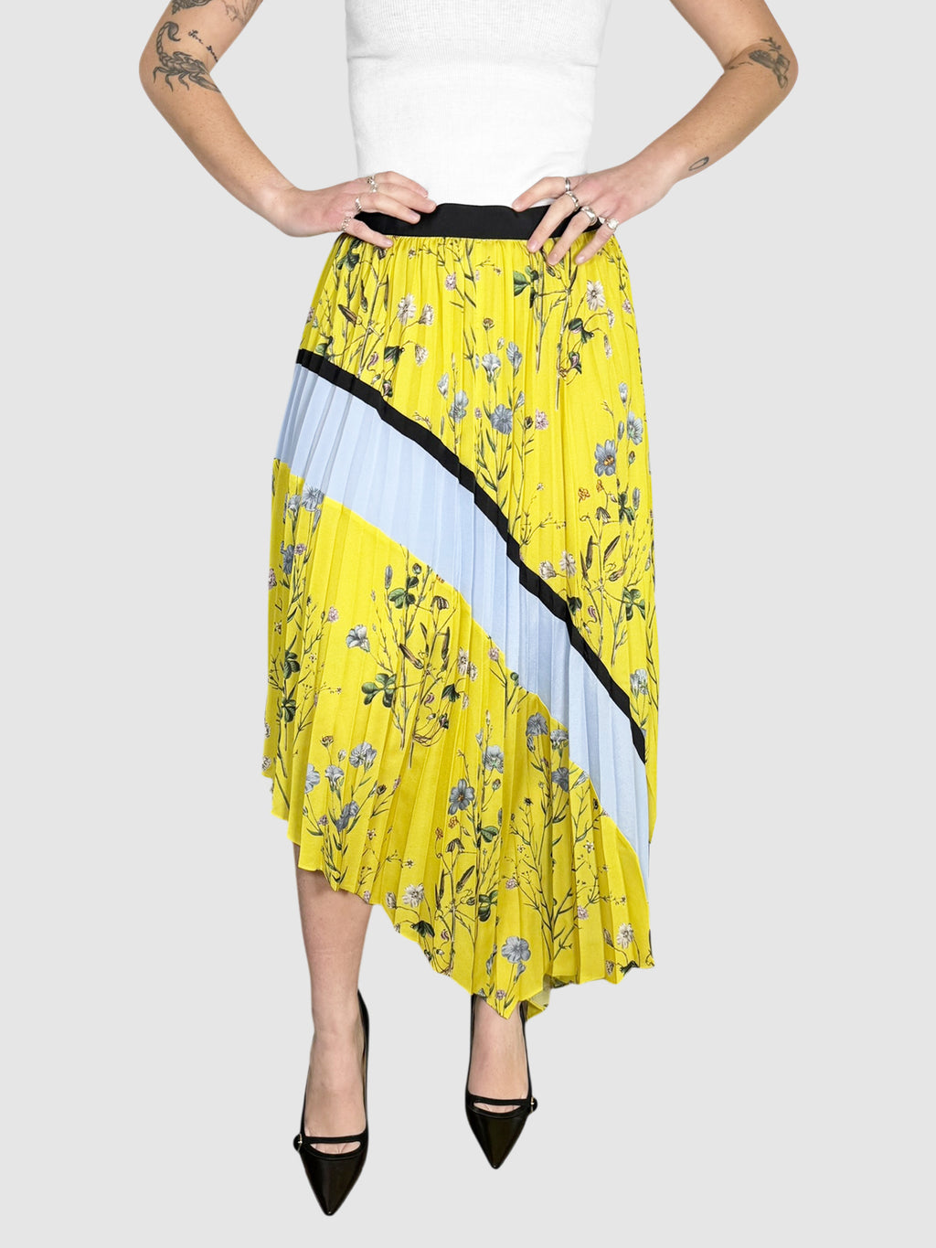 Floral Pleated Skirt