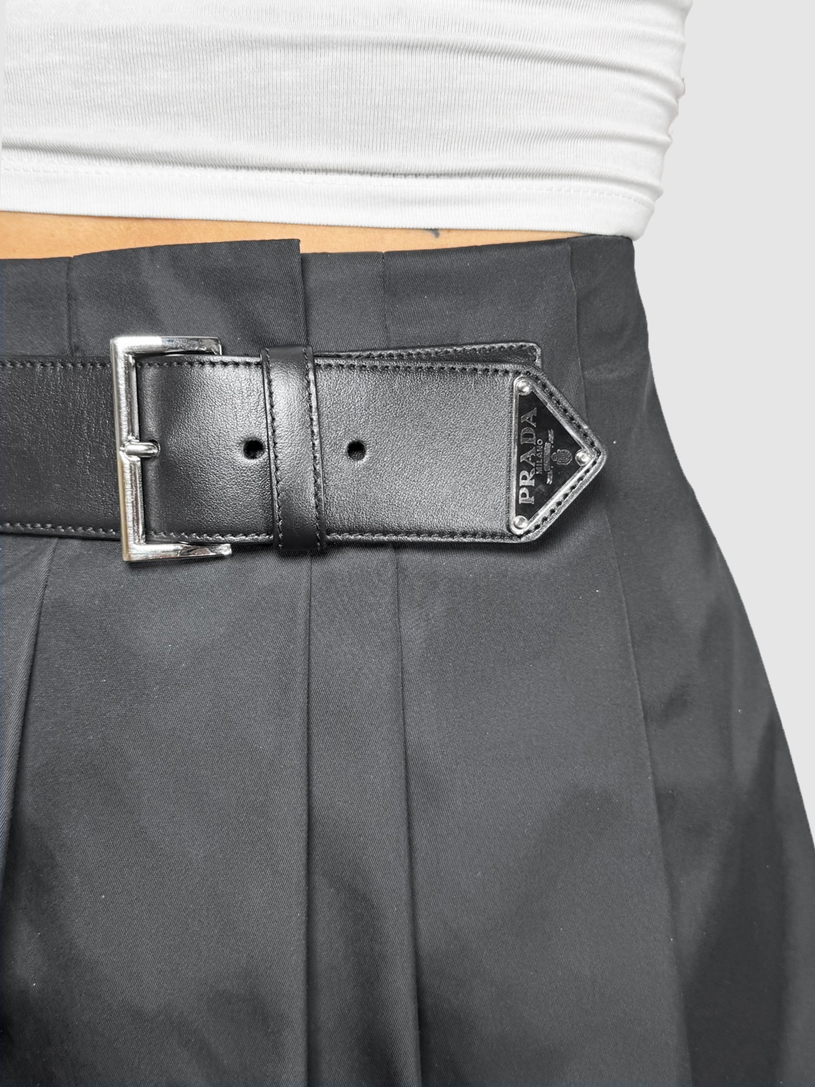 Re-Nylon Pleated Skirt