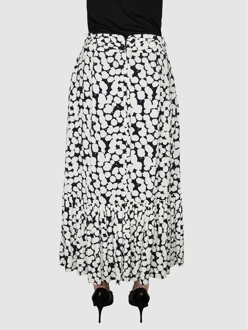 Spot Print Midi Skirt