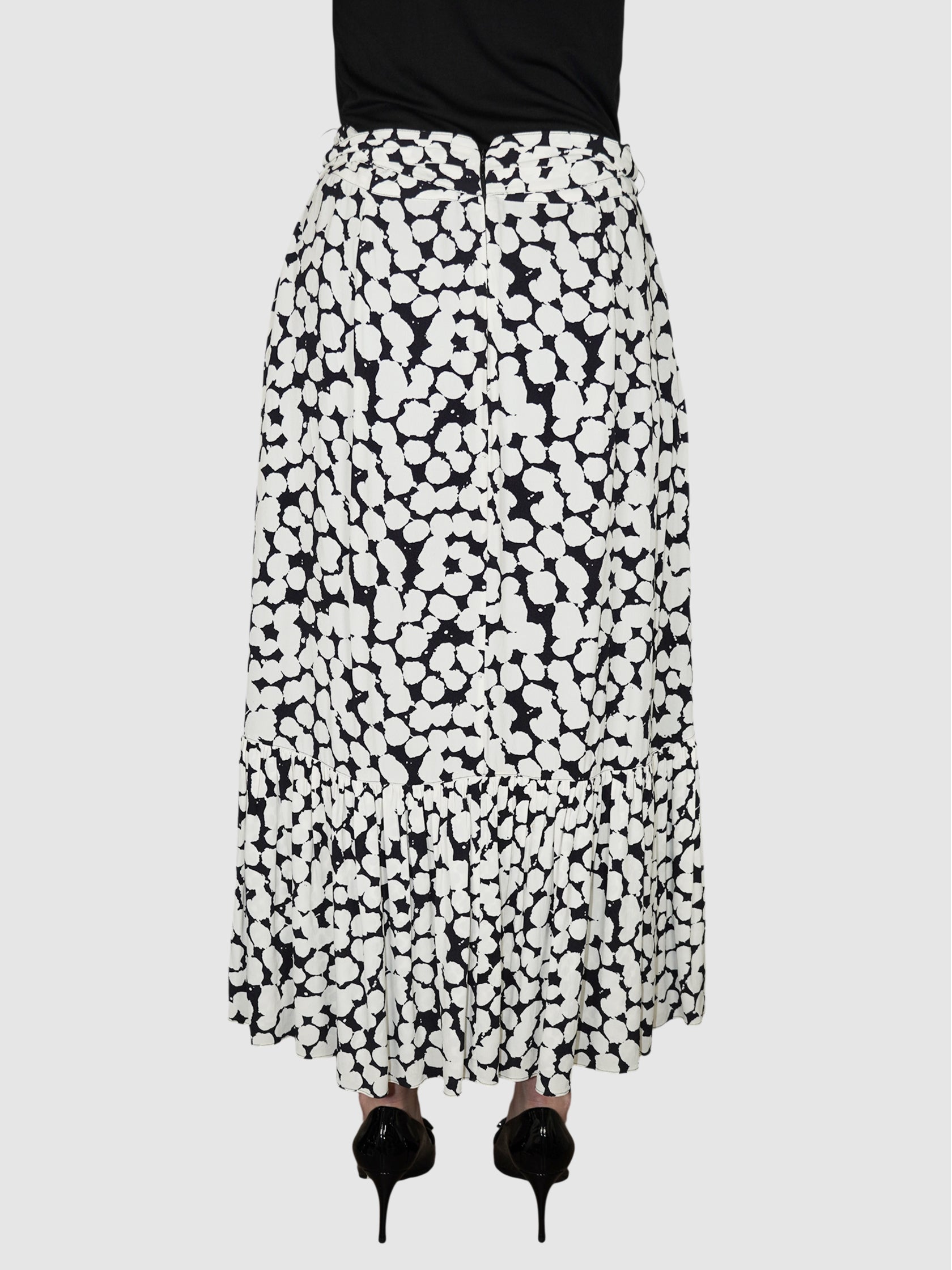 Spot Print Midi Skirt