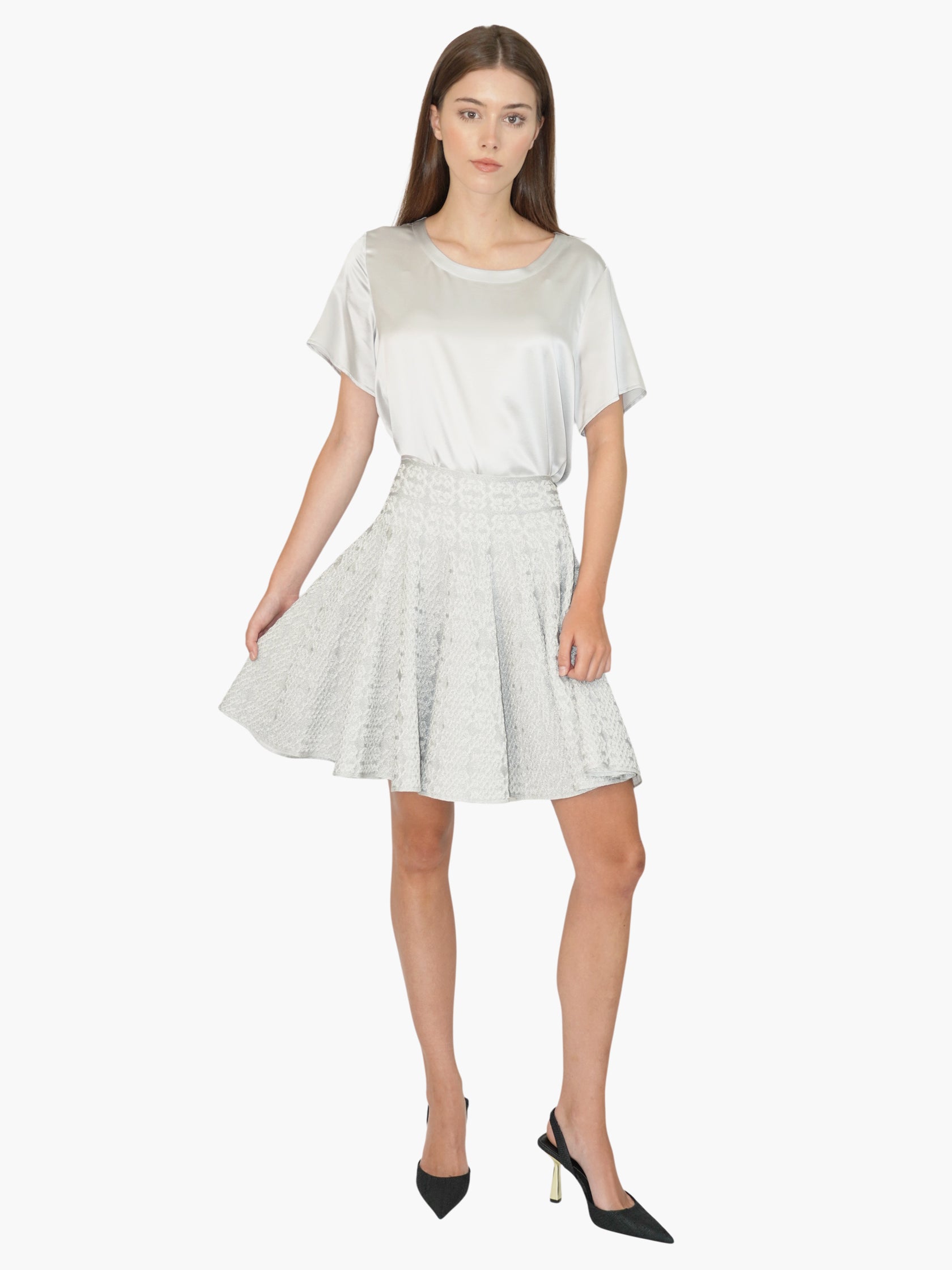 Textured A-Line Skirt