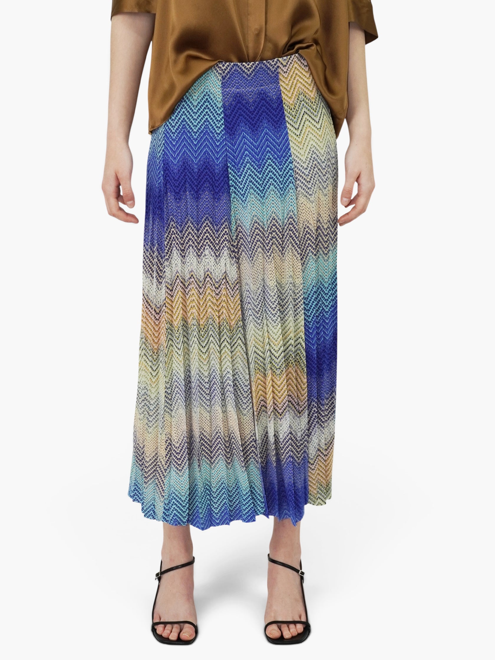 Patterned Pleated Skirt
