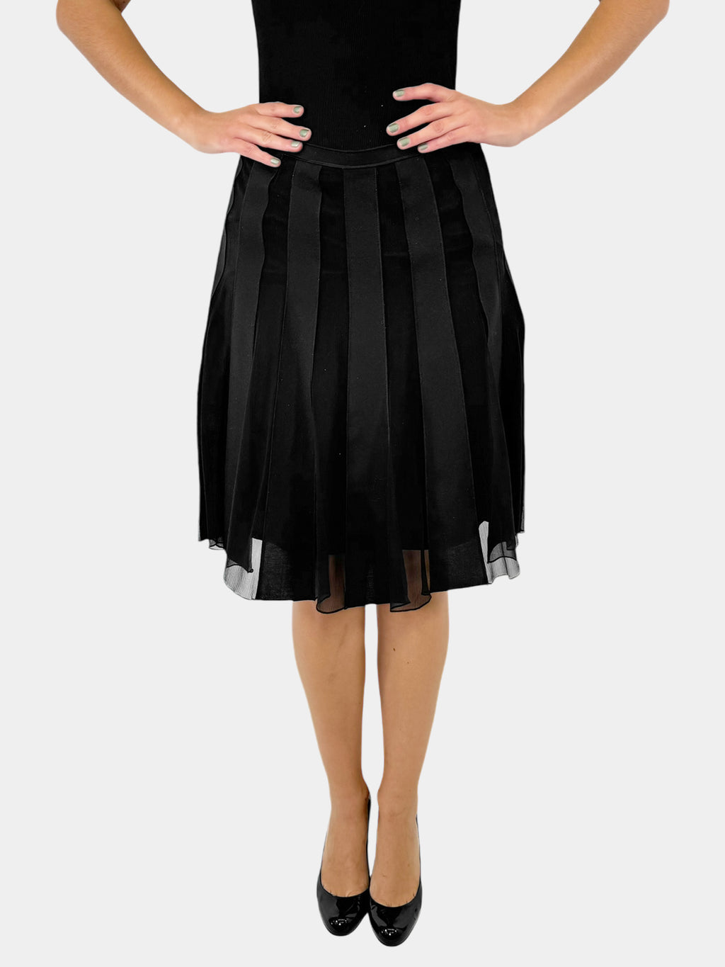 Mesh Pleated Skirt - Size M