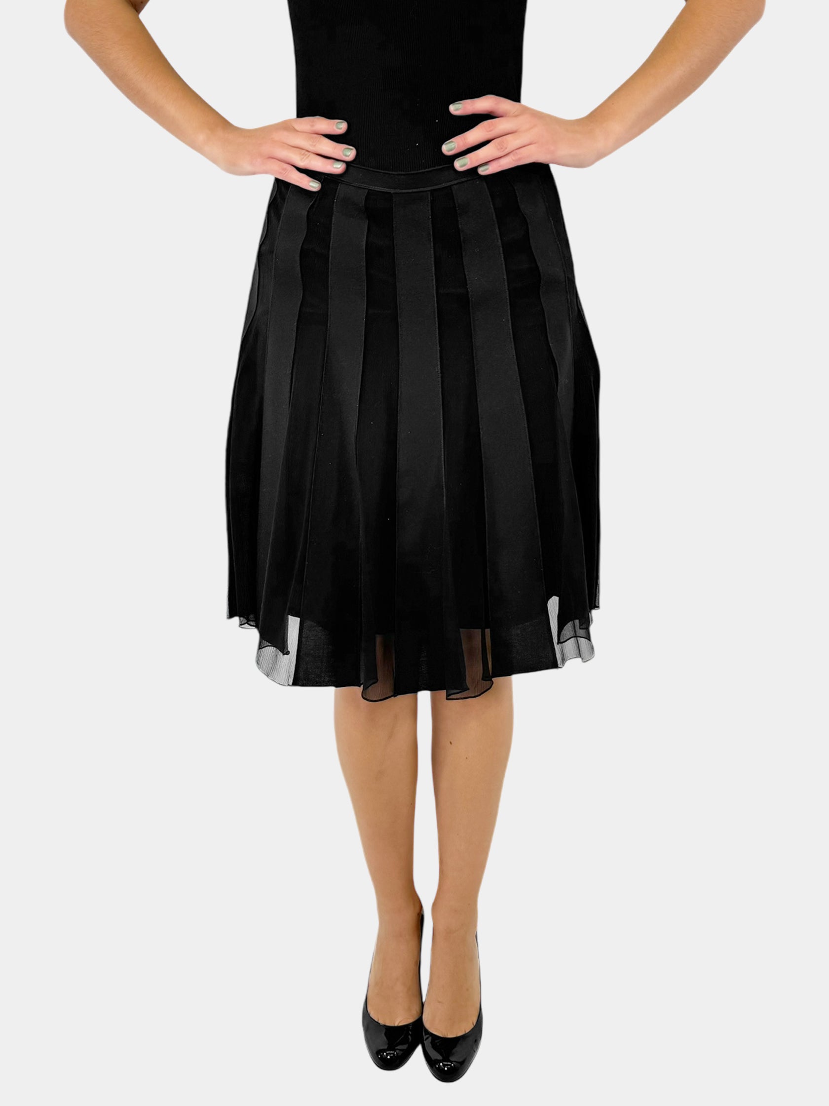Mesh Pleated Skirt - Size M