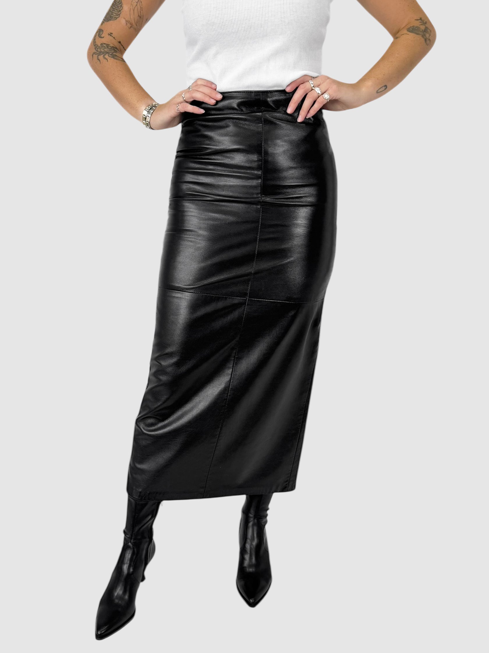 Leather Midi Skirt