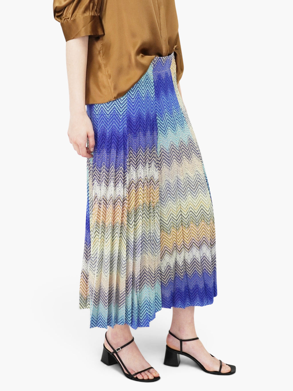Patterned Pleated Skirt