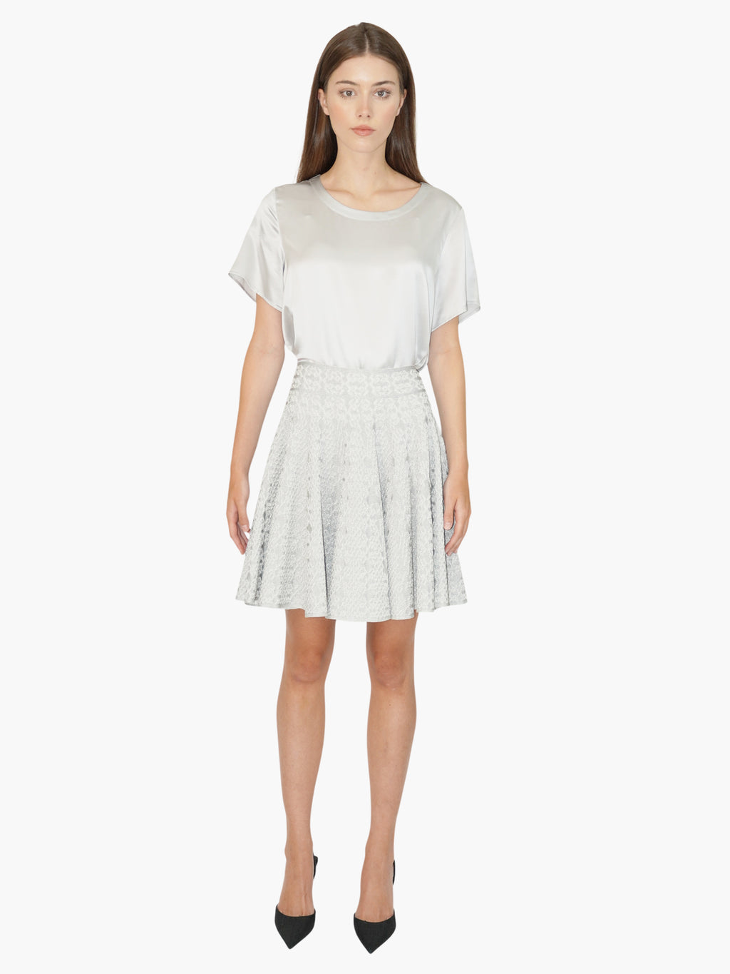 Textured A-Line Skirt