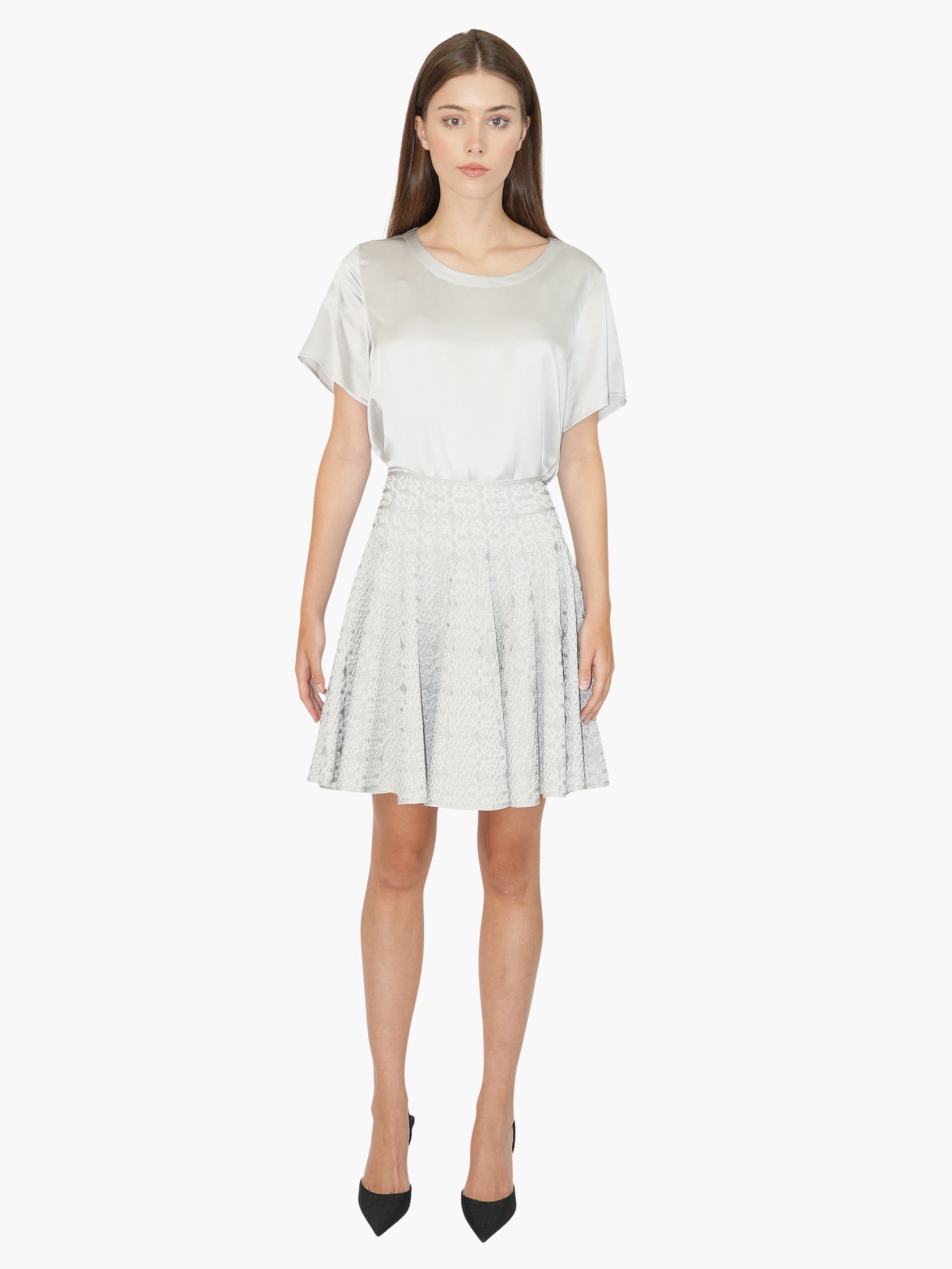 Textured A-Line Skirt