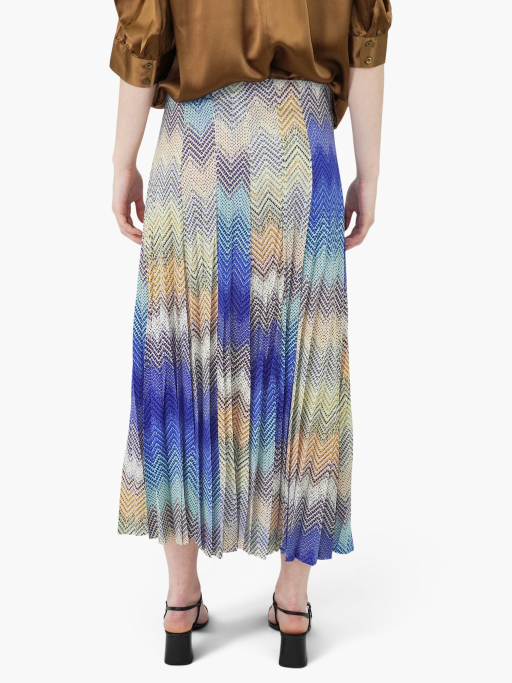Patterned Pleated Skirt