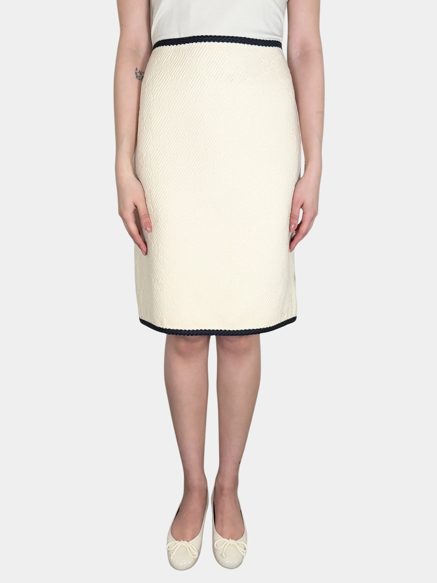Wool Monogram Skirt