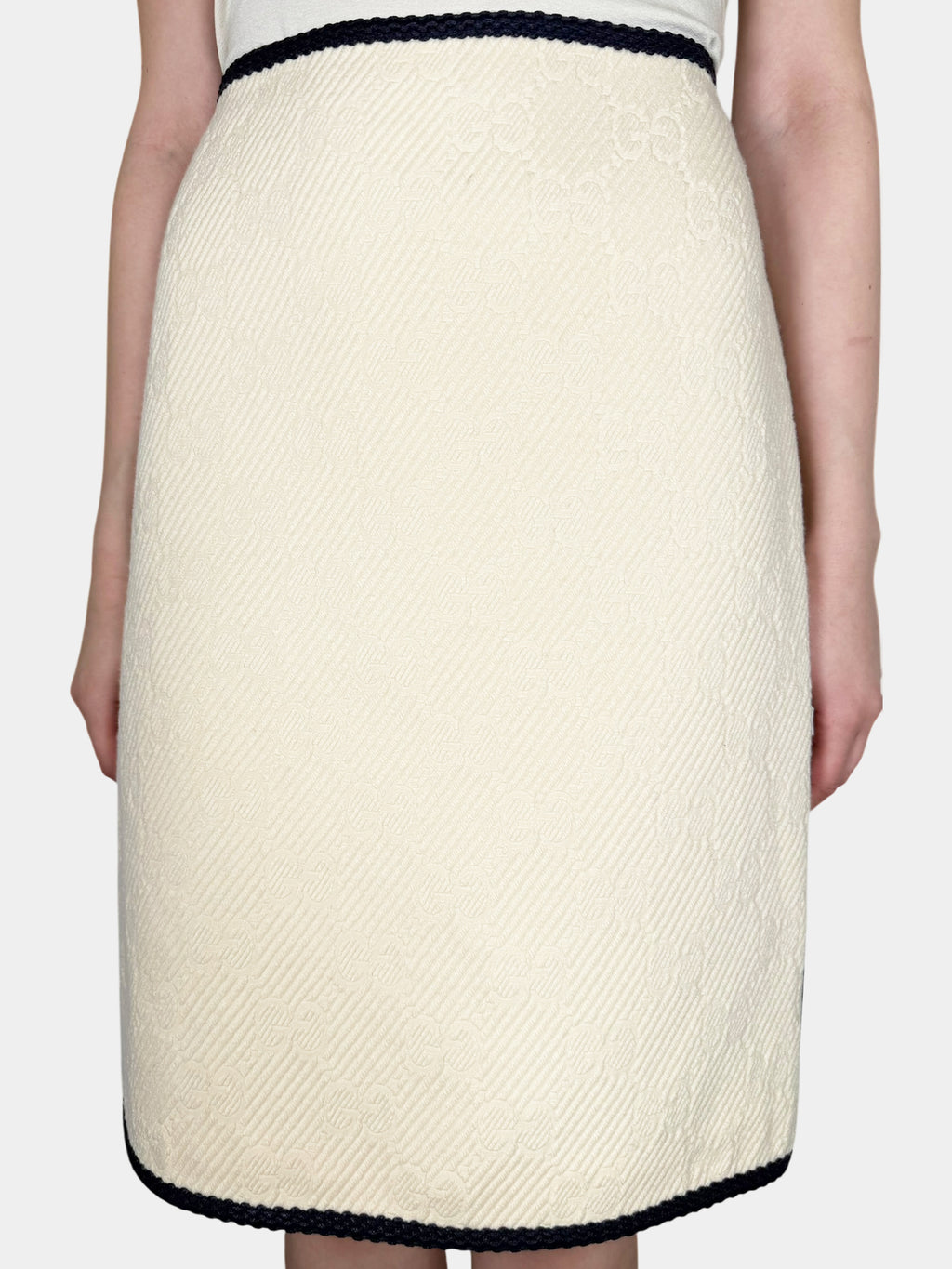Wool Monogram Skirt