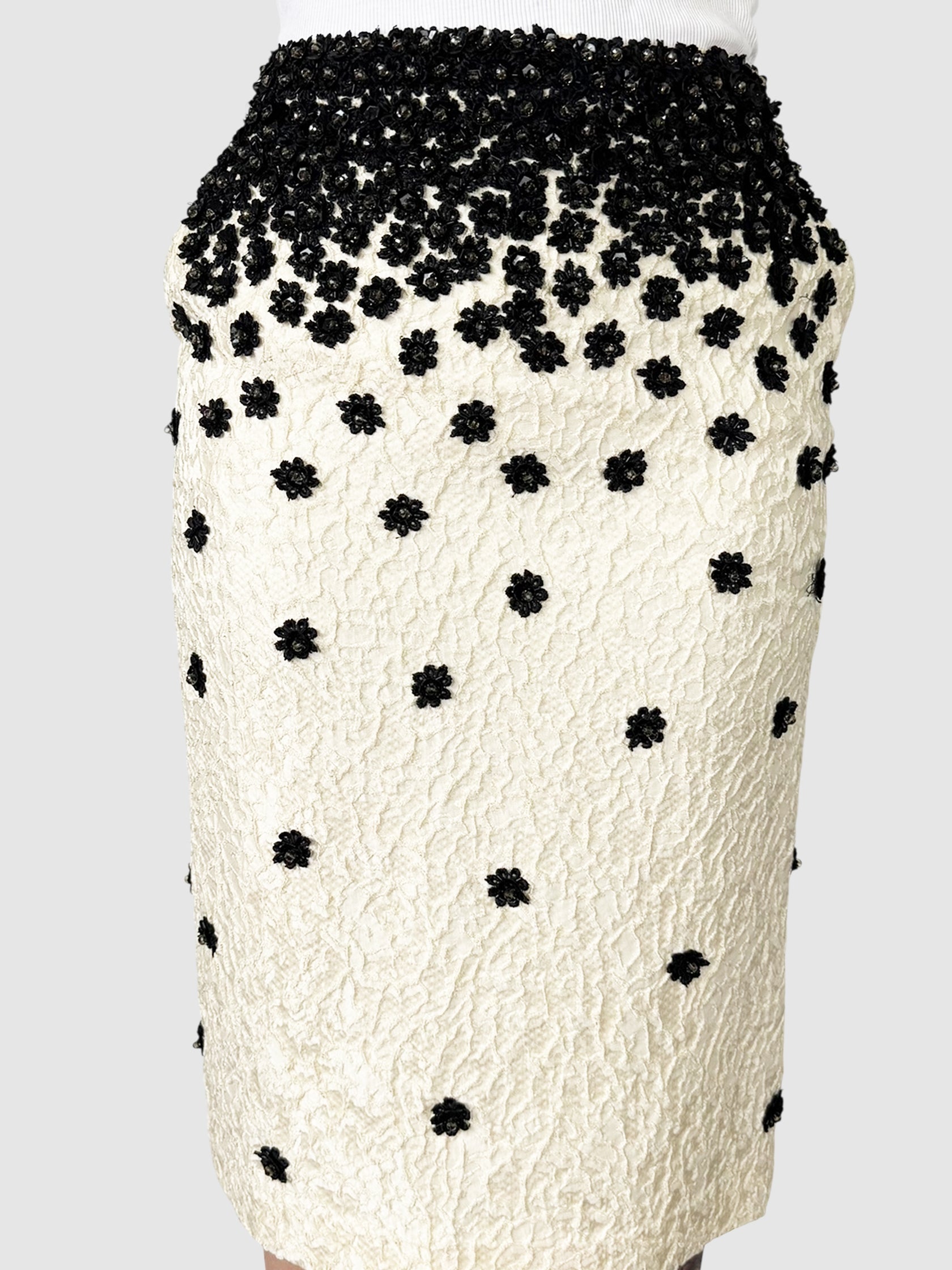 Floral Embellished Pencil Skirt