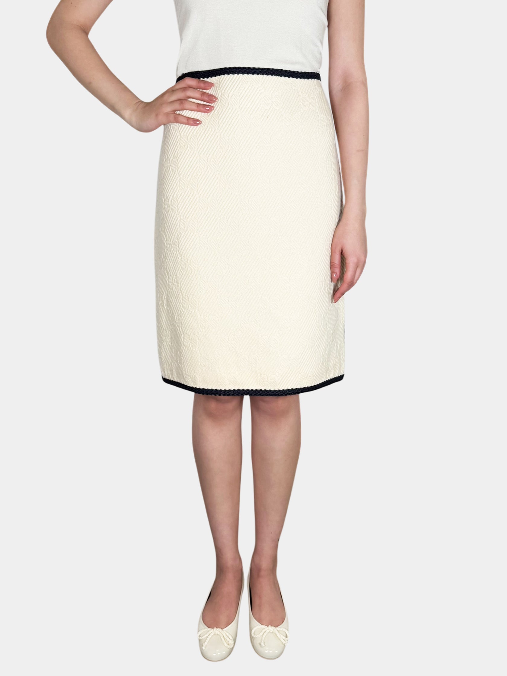 Wool Monogram Skirt