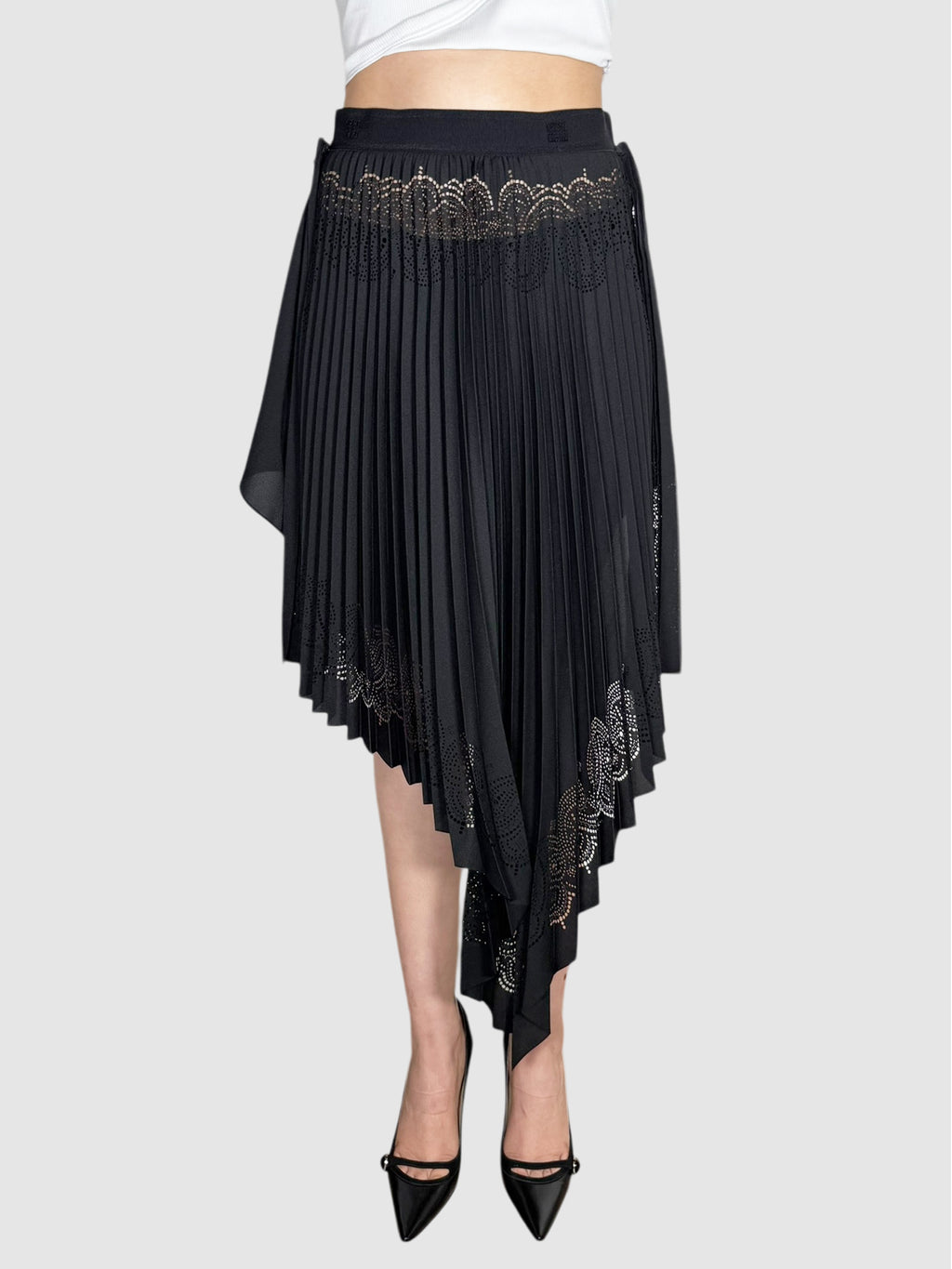 Pleated Asymmetrical Skirt