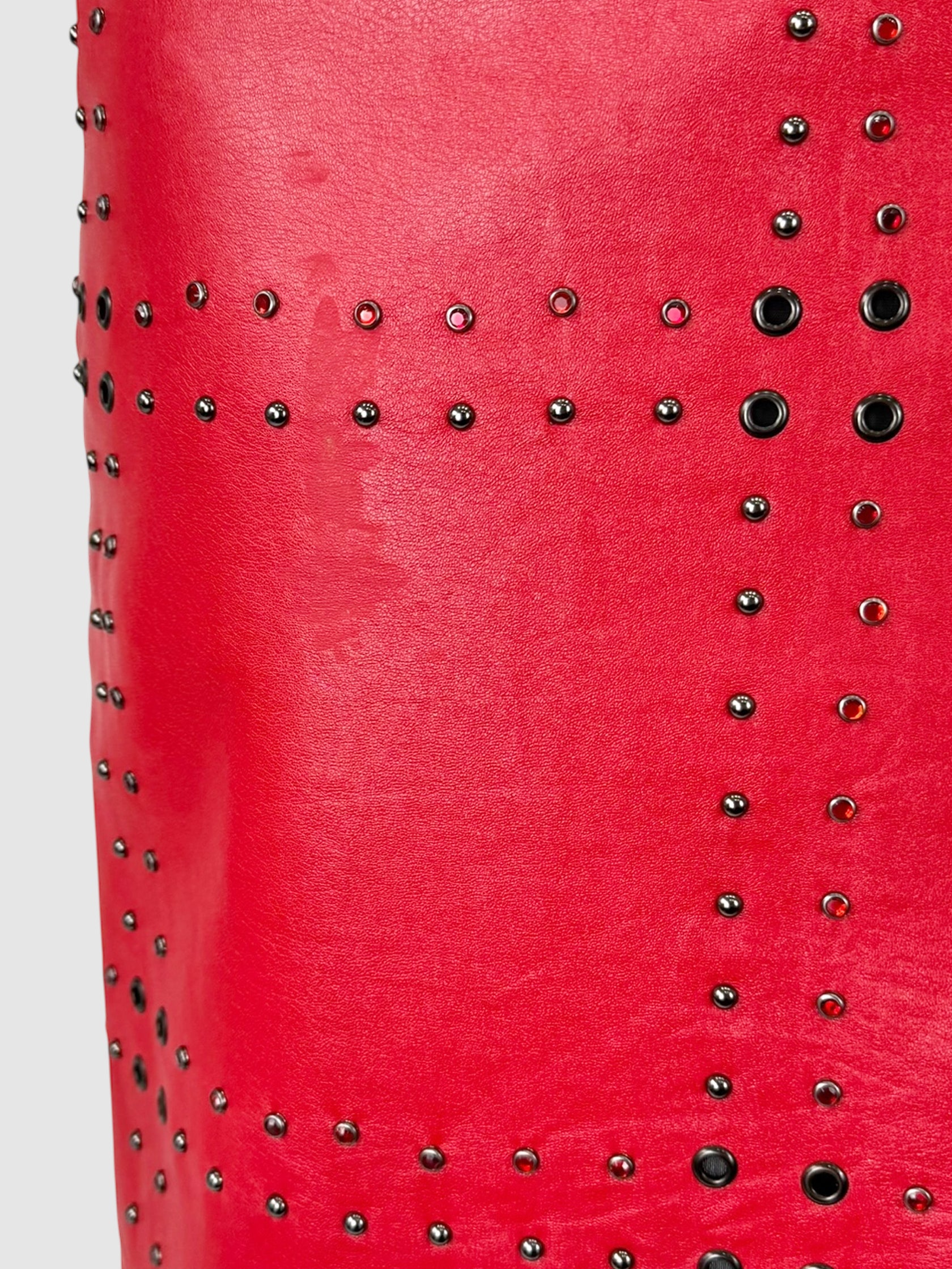 Studded Leather Skirt