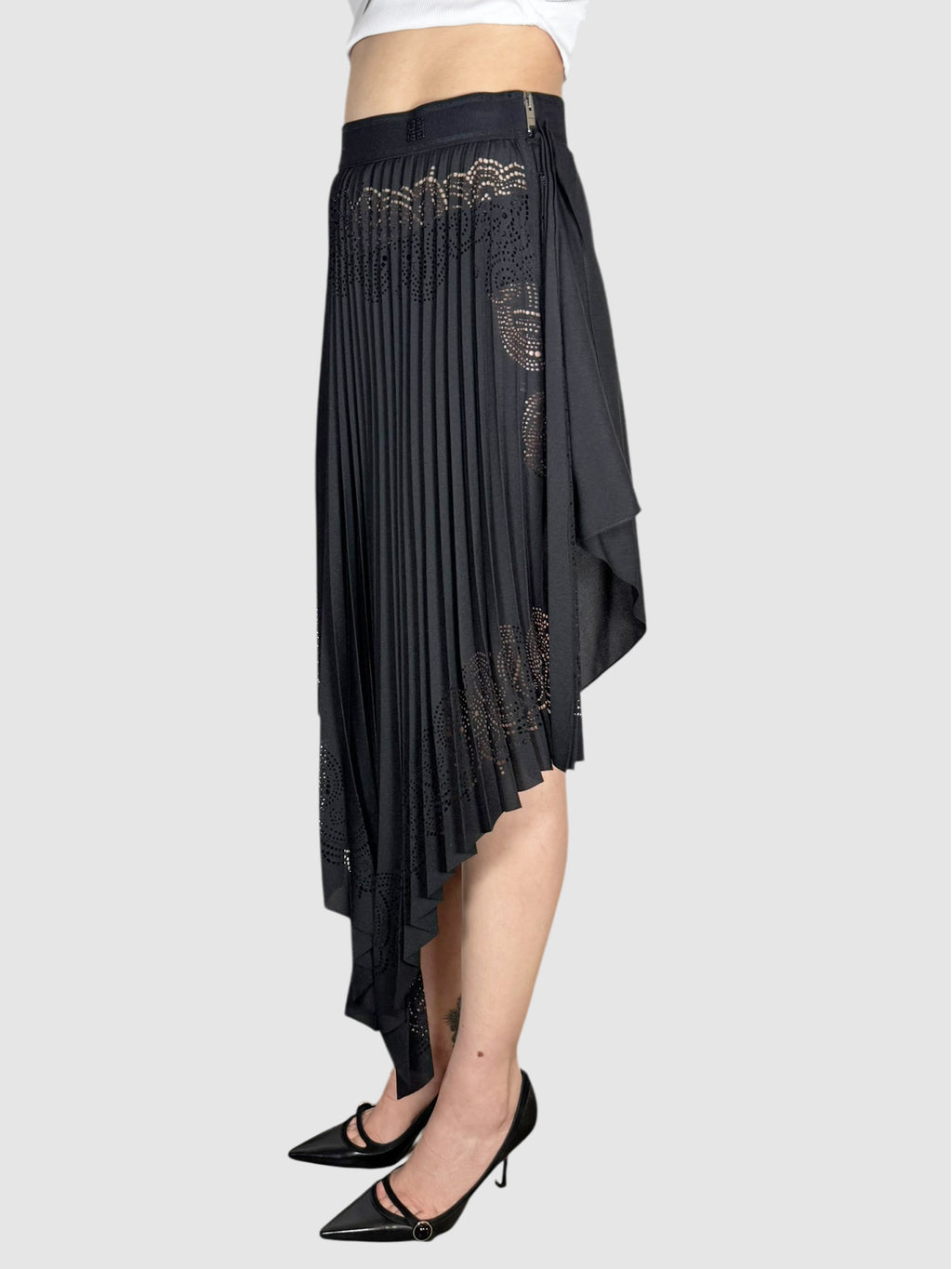 Pleated Asymmetrical Skirt