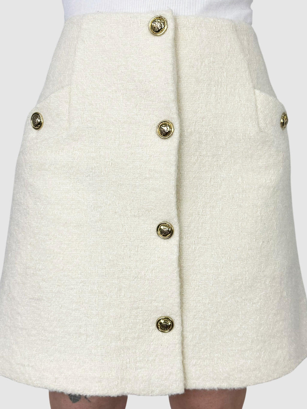 Tweed Button-Up Skirt