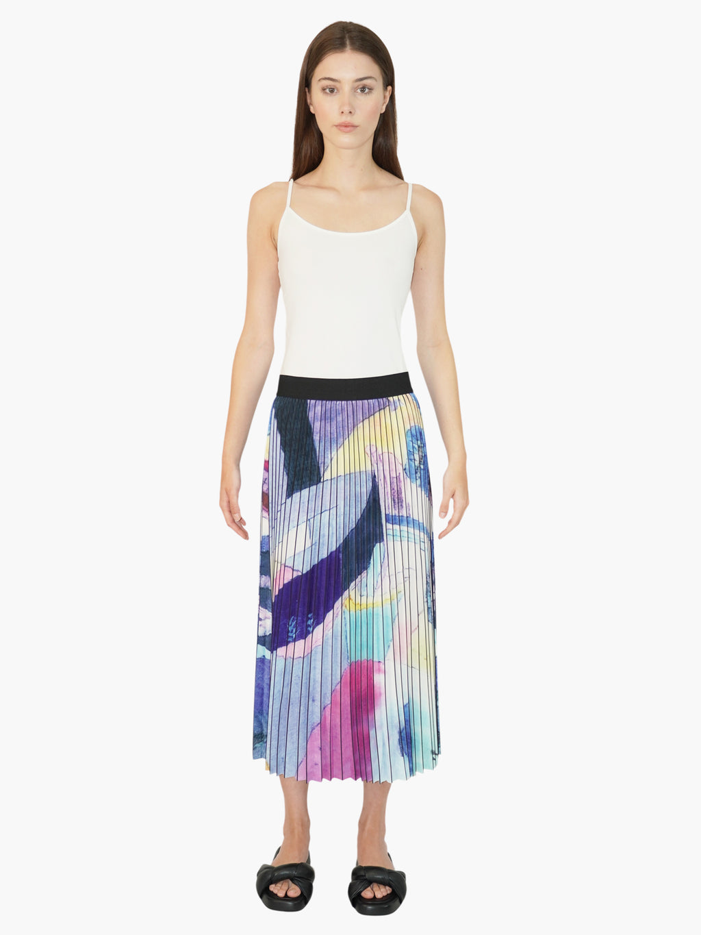 Abstract Pleated Skirt