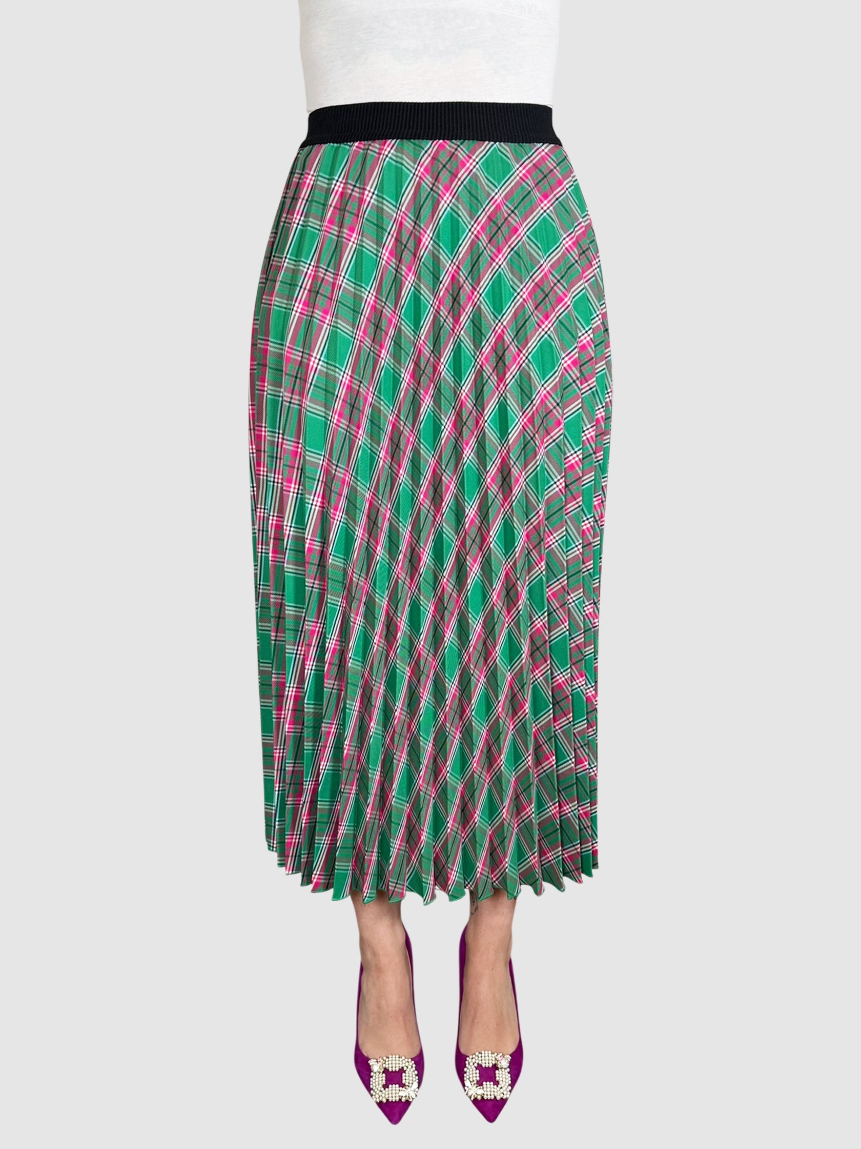 Pleated Check Skirt