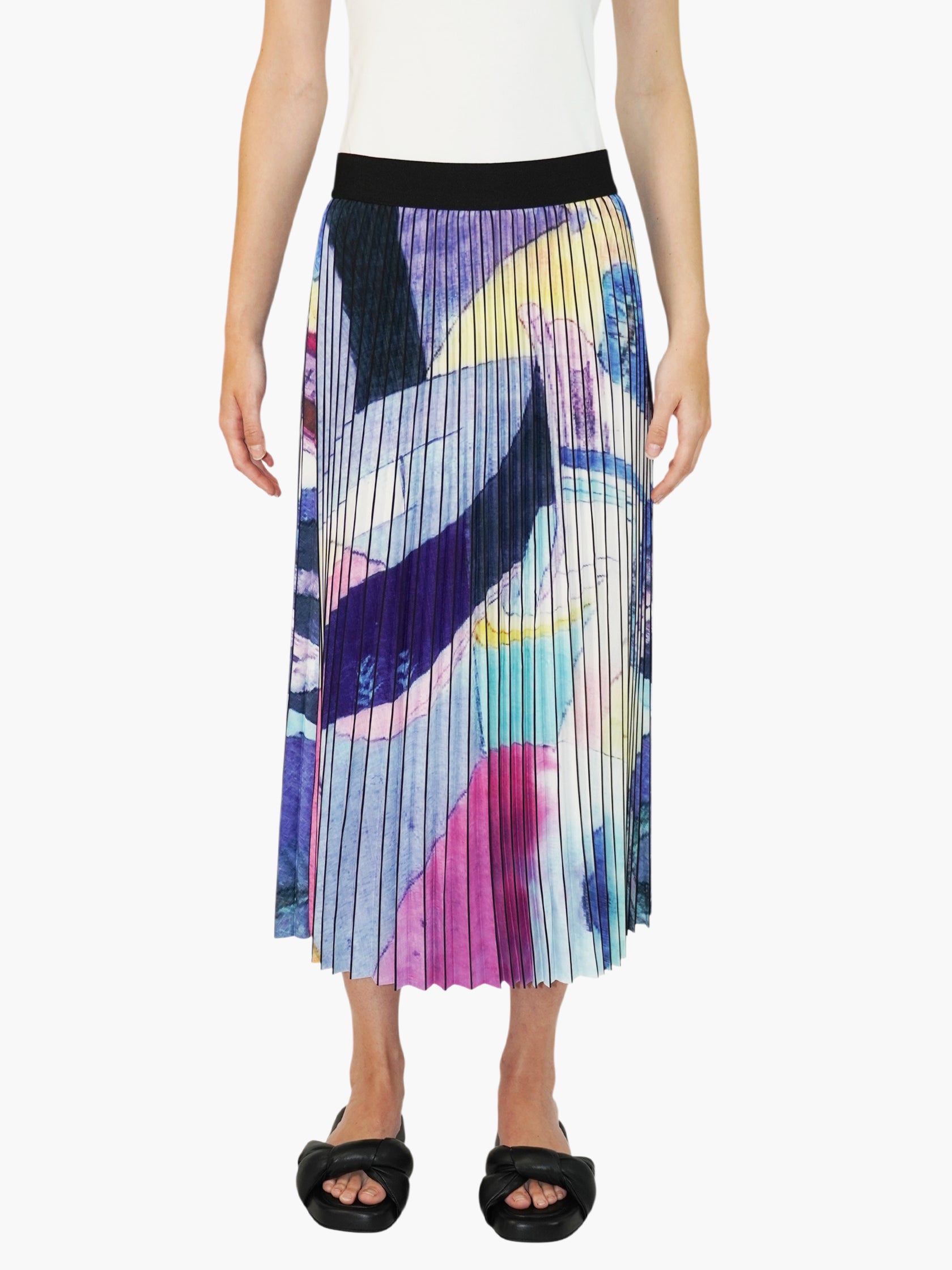 Abstract Pleated Skirt
