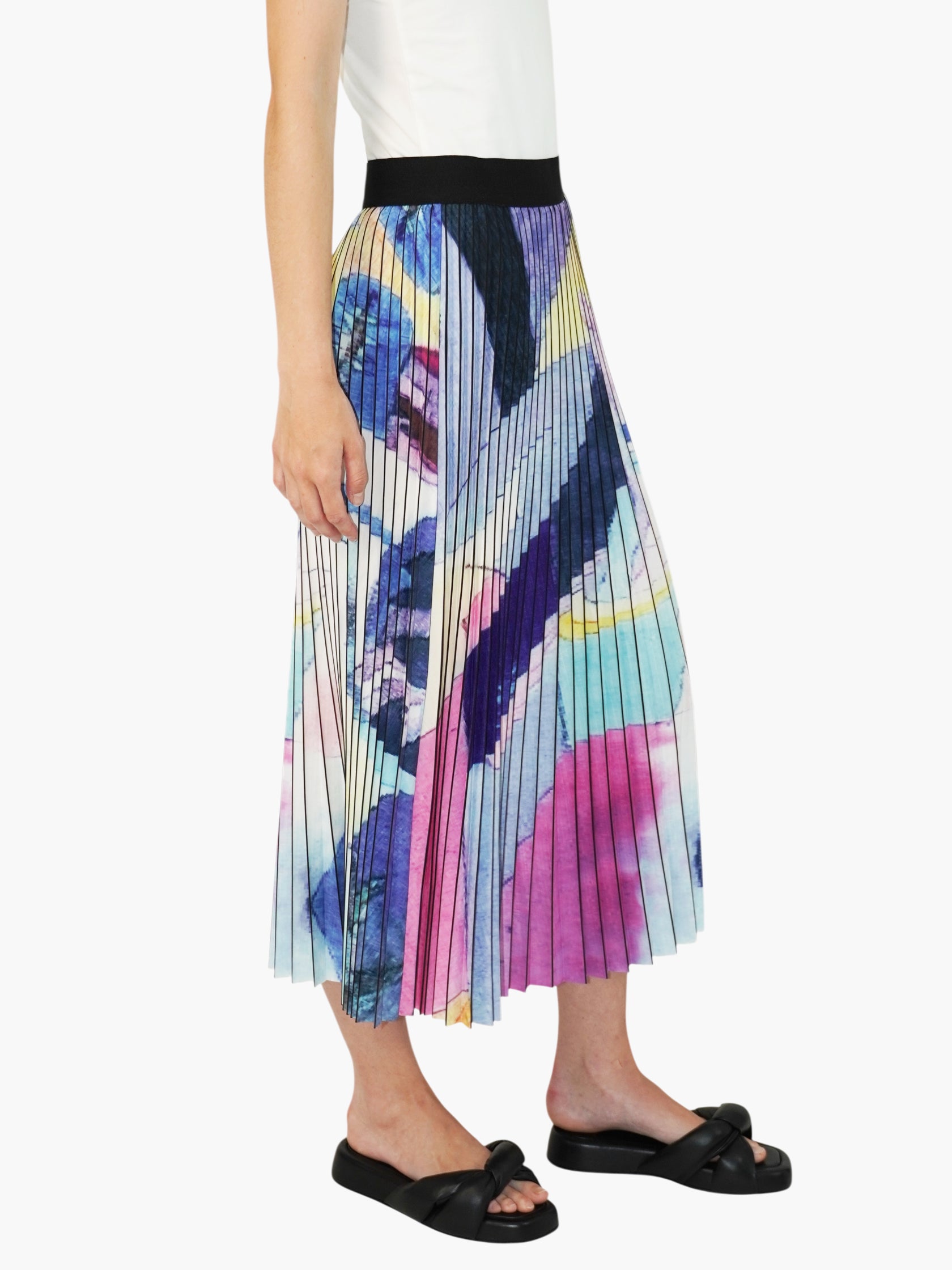 Abstract Pleated Skirt