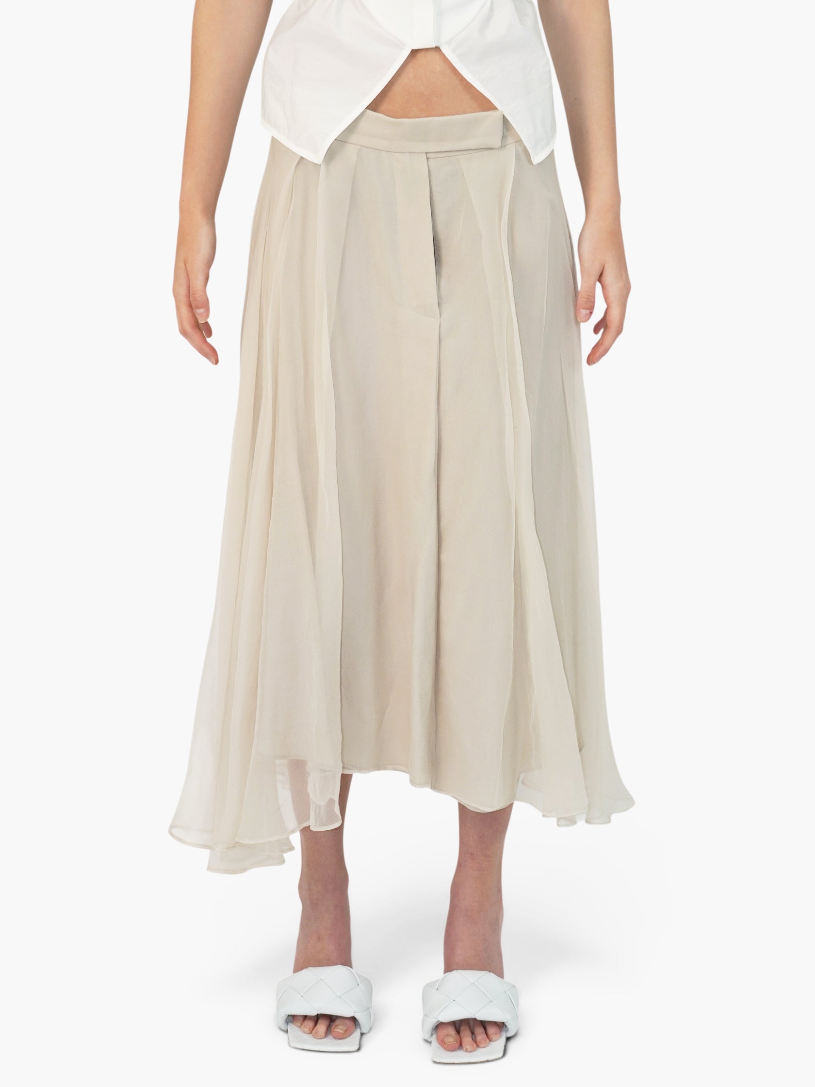 Pleated Silk Skirt