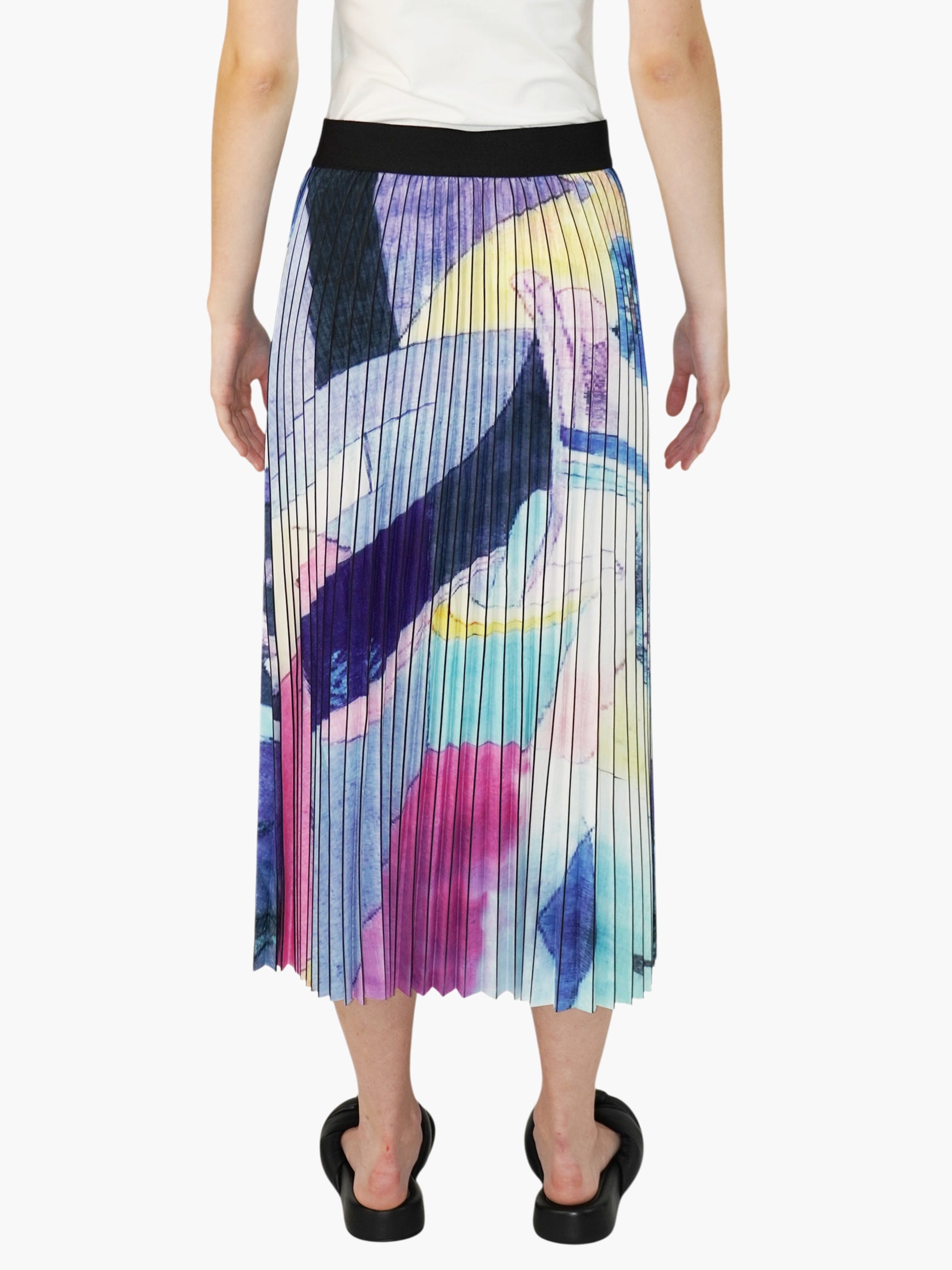 Abstract Pleated Skirt