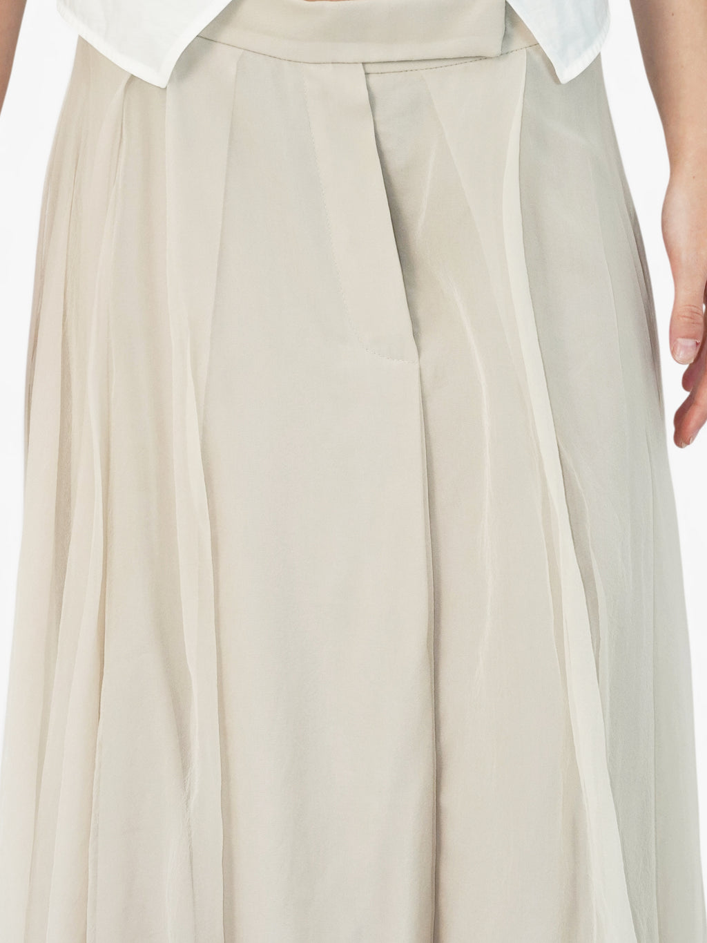 Pleated Silk Skirt