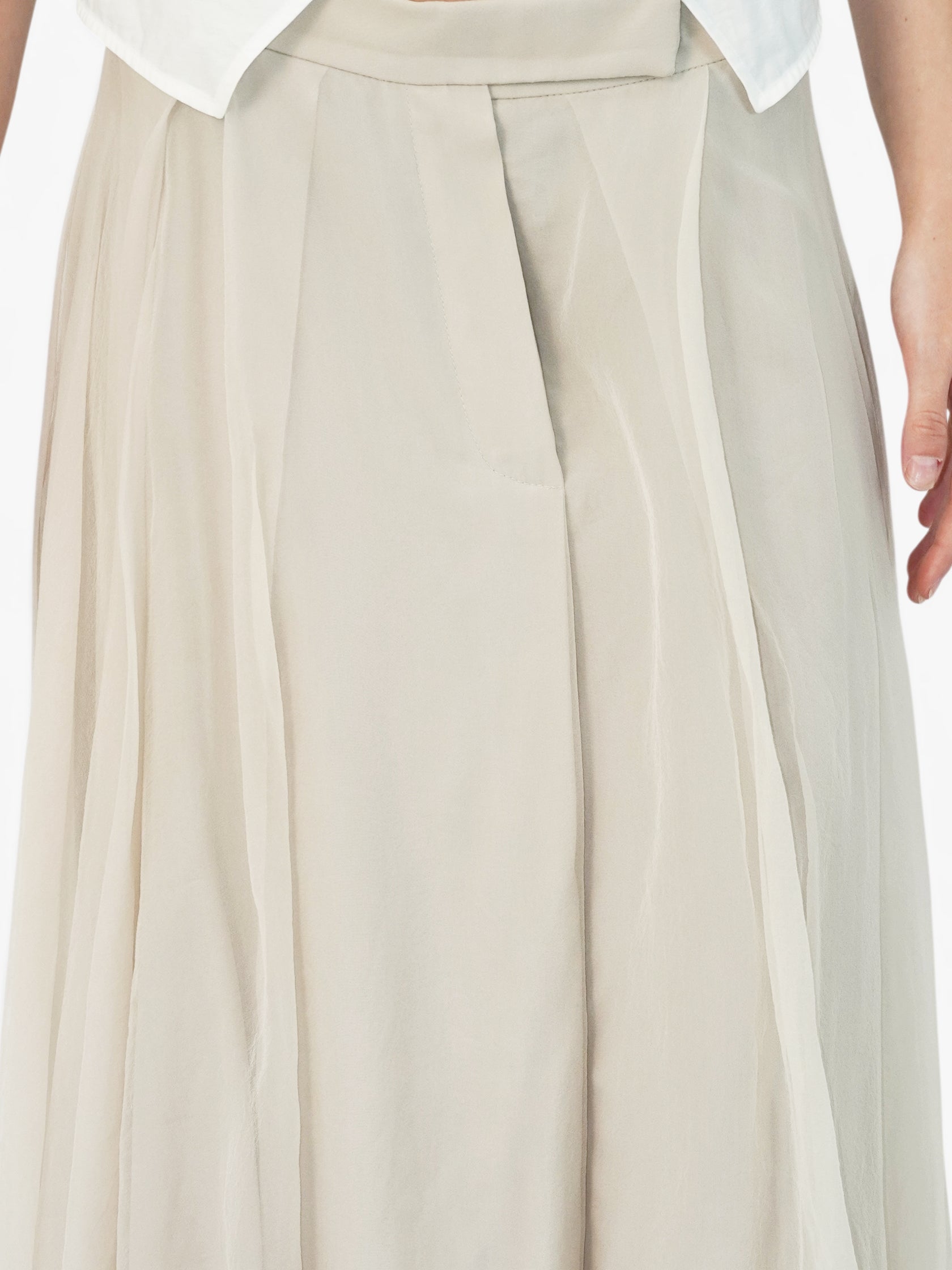 Pleated Silk Skirt