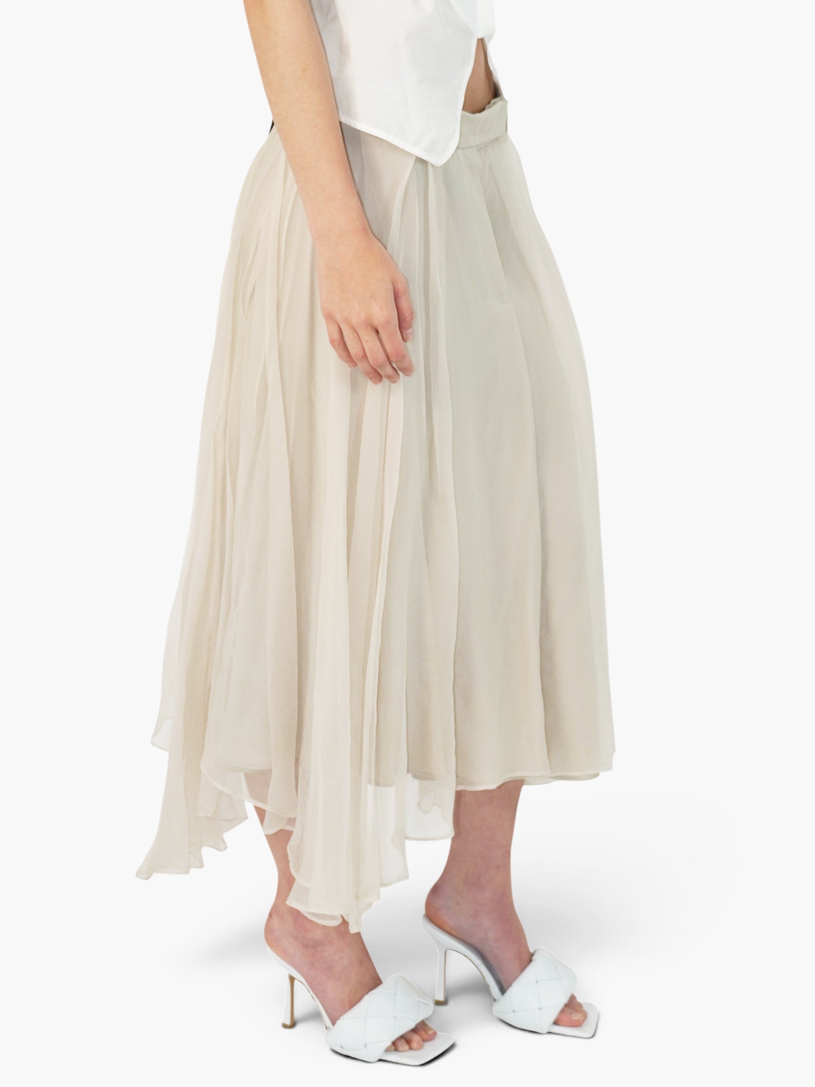 Pleated Silk Skirt