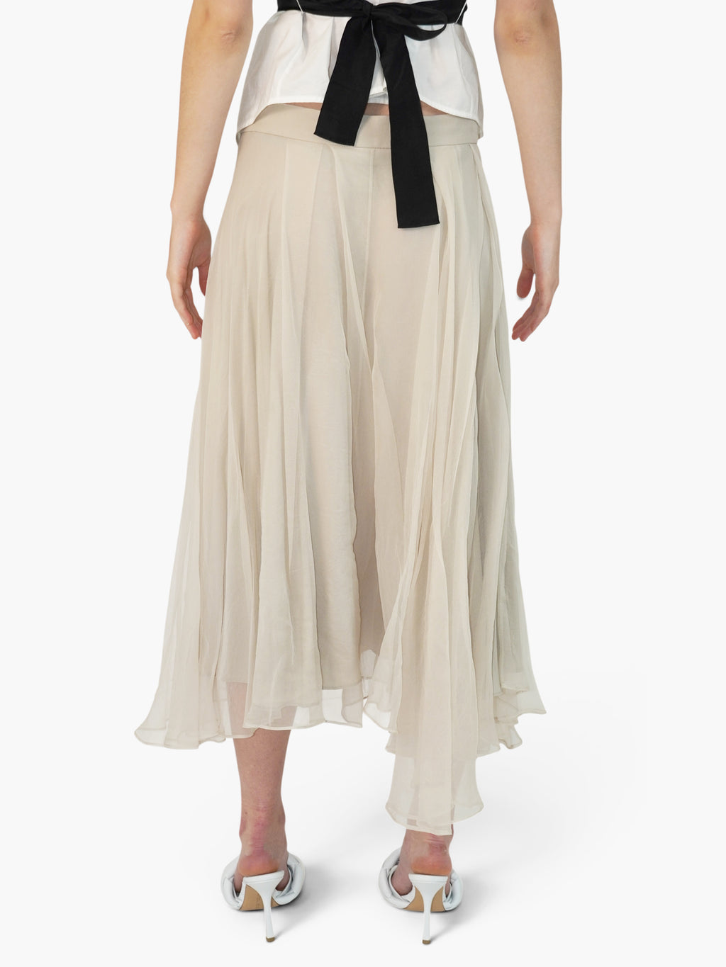 Pleated Silk Skirt