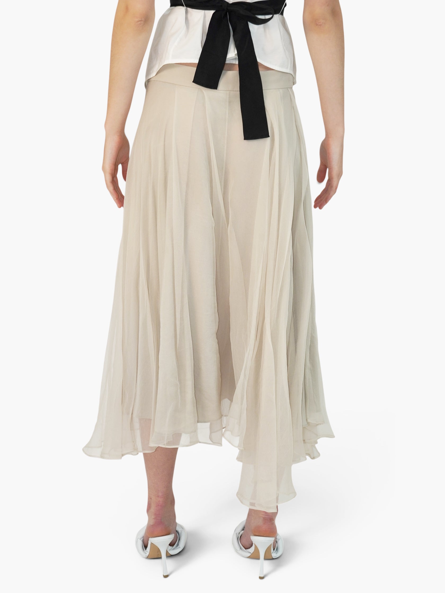 Pleated Silk Skirt