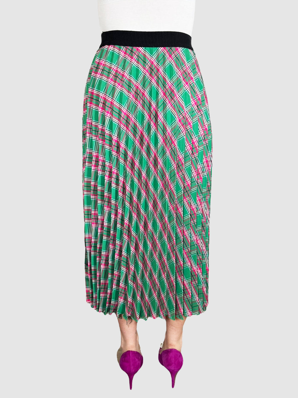 Pleated Check Skirt