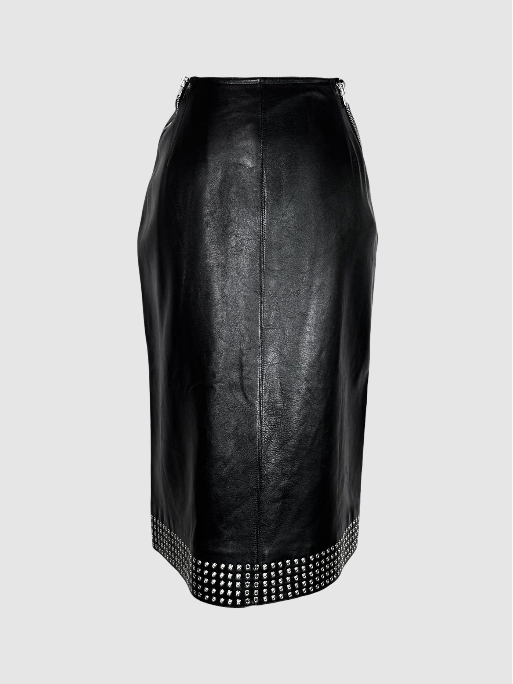 Studded Leather Skirt