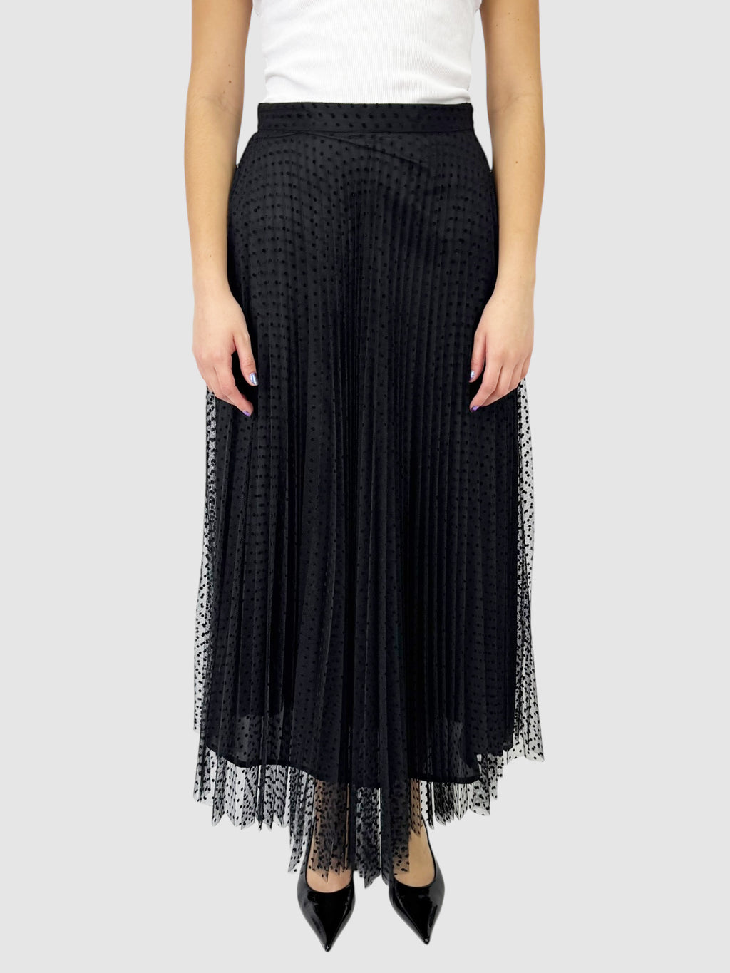 Mesh Pleated Skirt