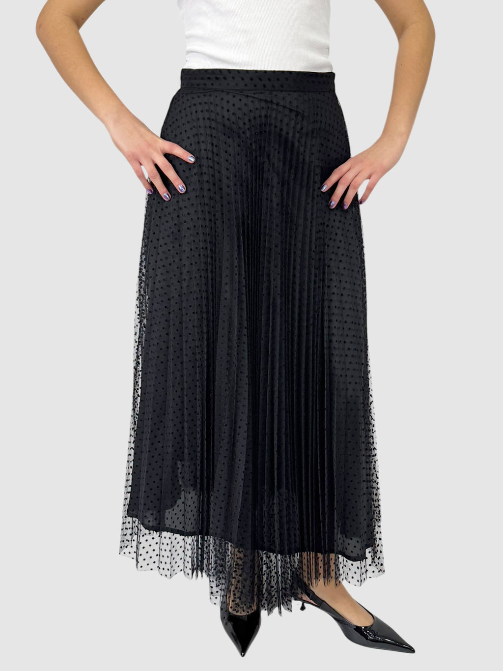 Mesh Pleated Skirt