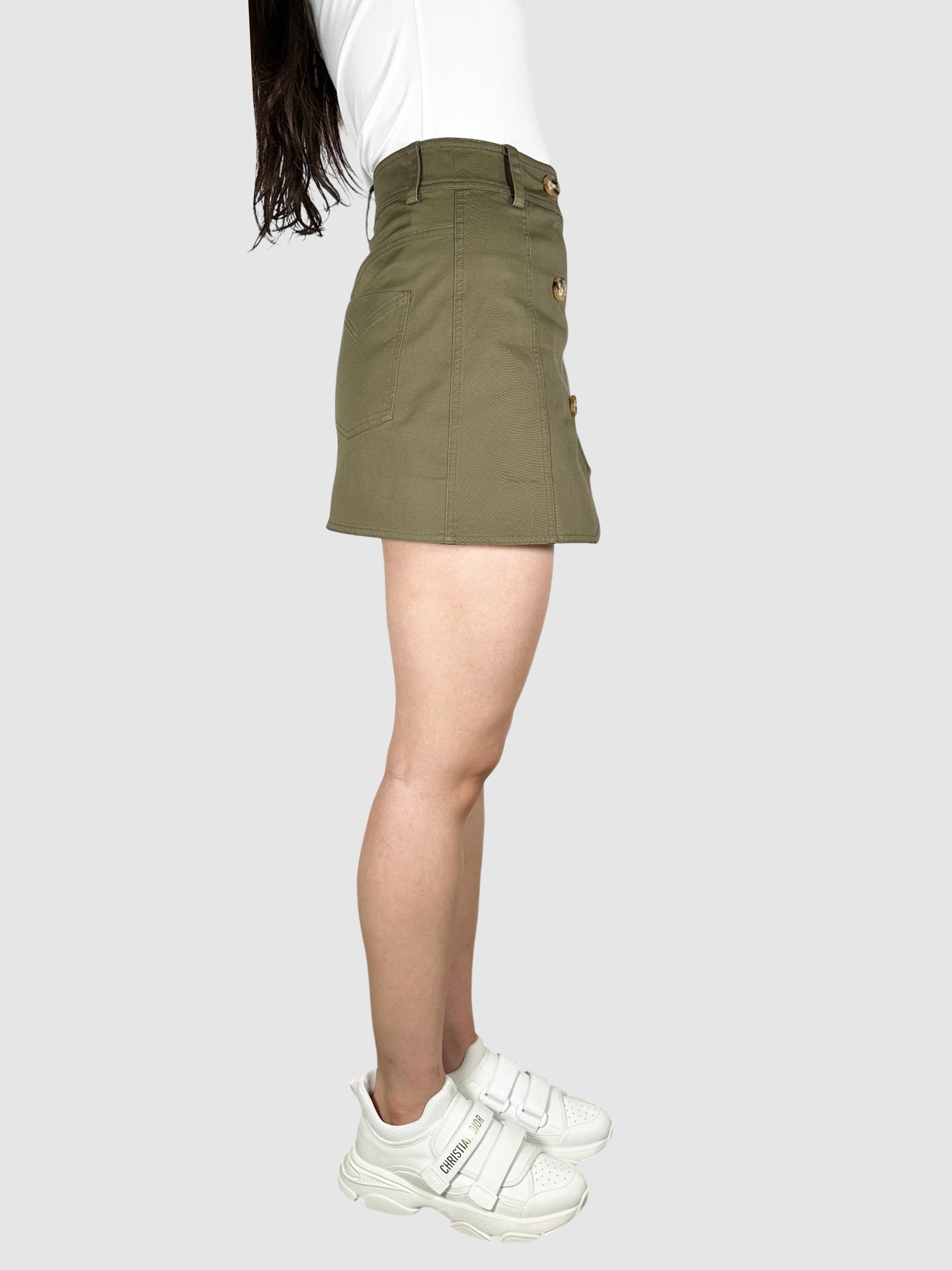 Button-Up Mini Skirt