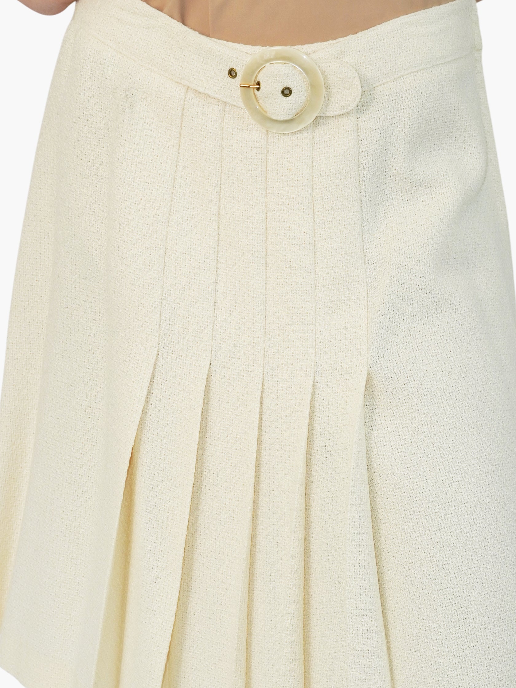 Belted Pleated Skirt