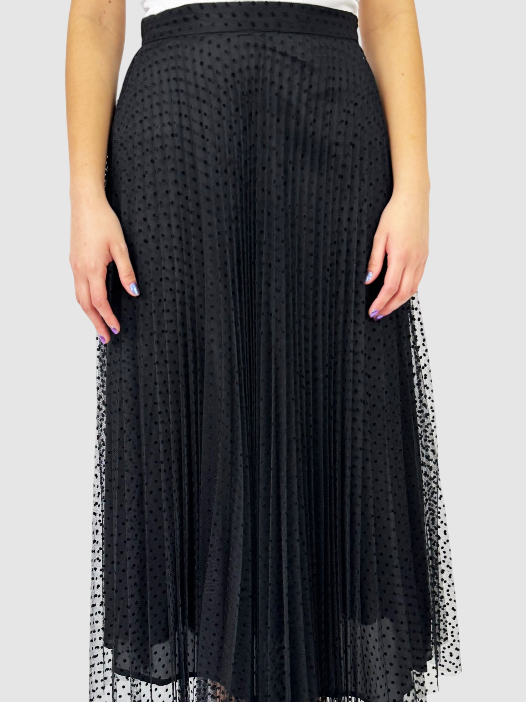 Mesh Pleated Skirt