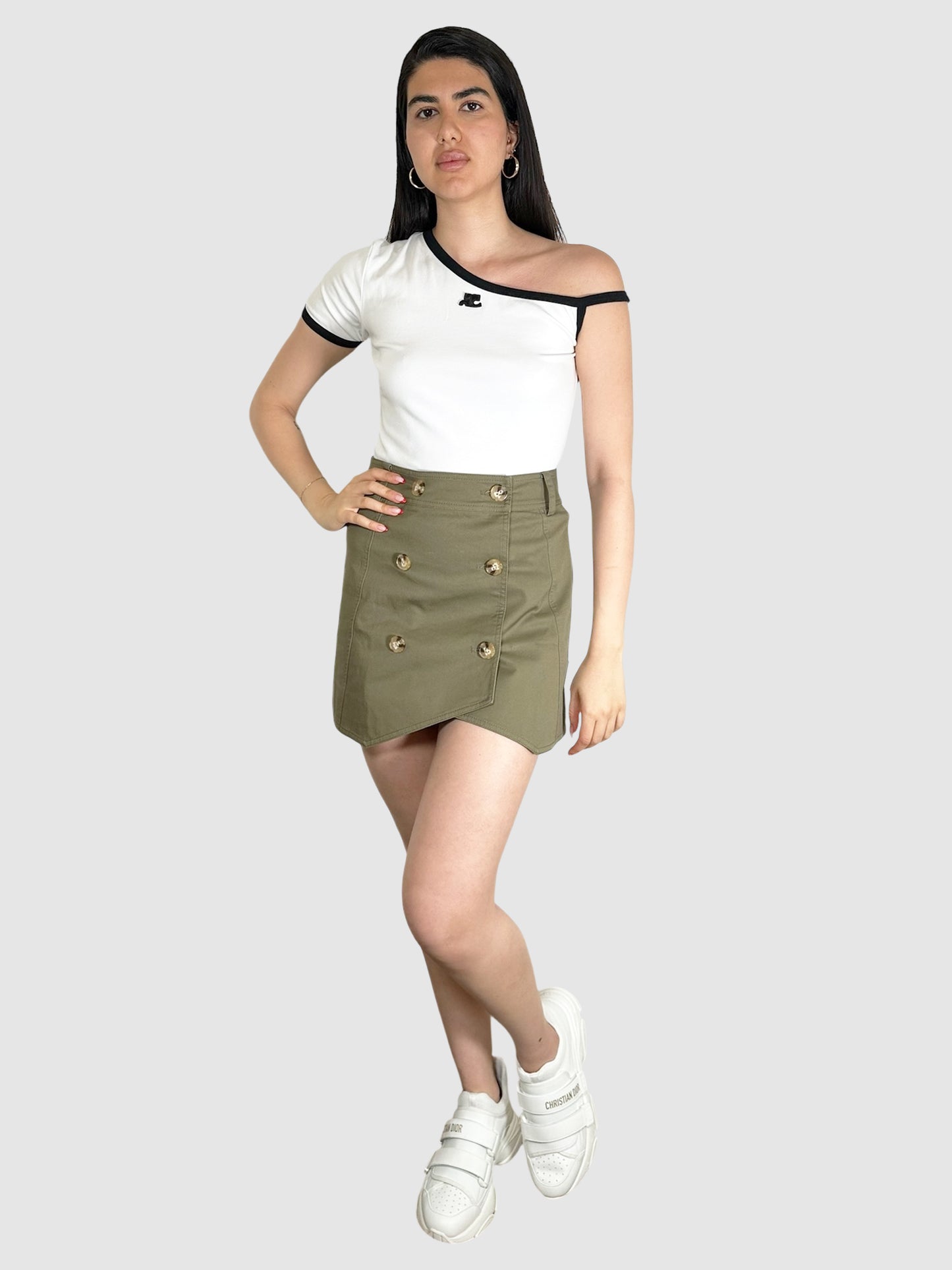 Button-Up Mini Skirt