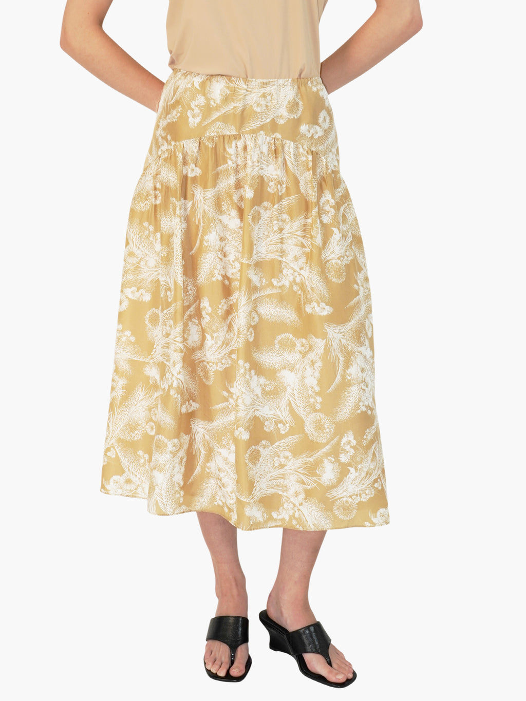 Gathered Midi Skirt