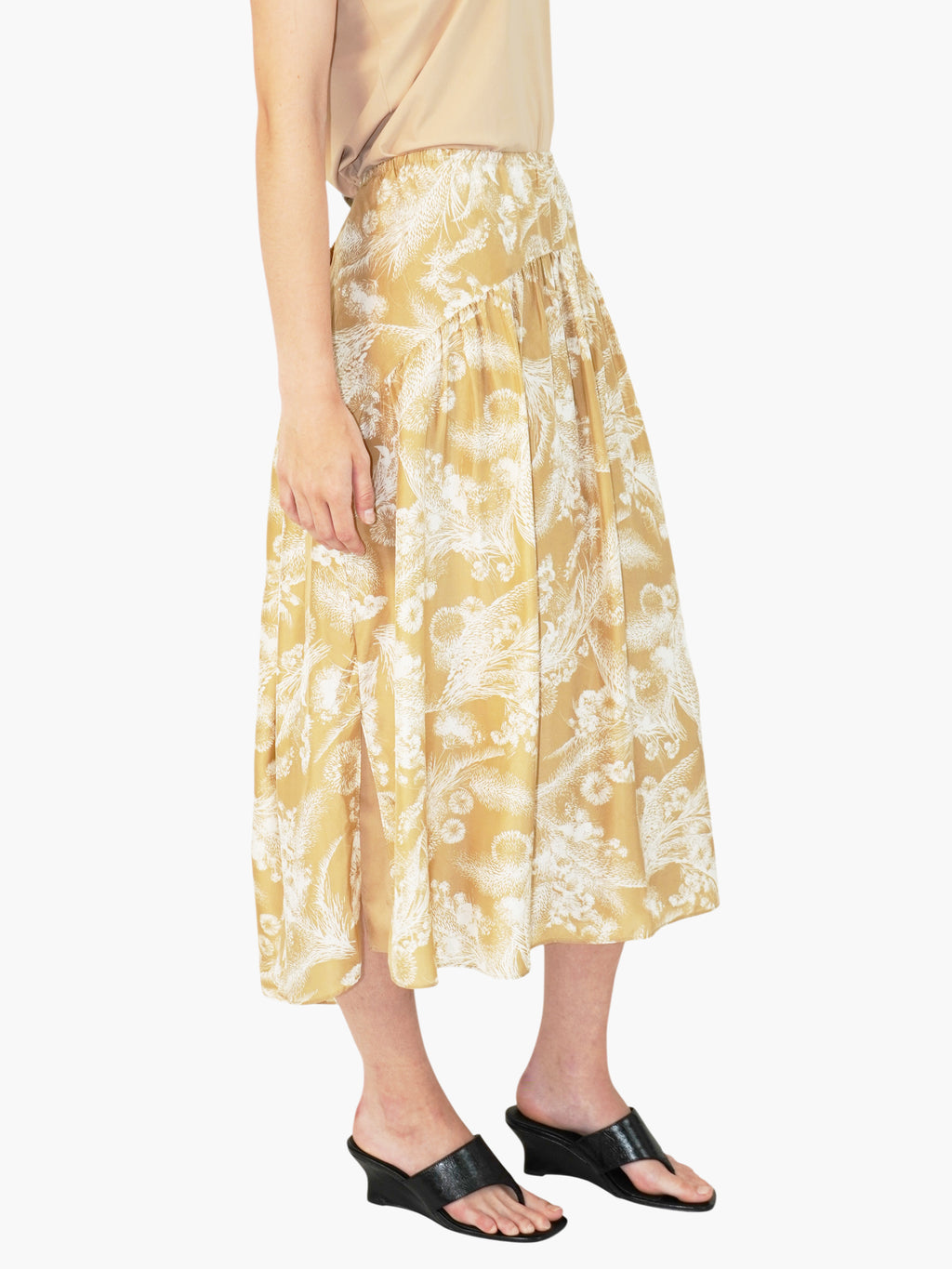 Gathered Midi Skirt